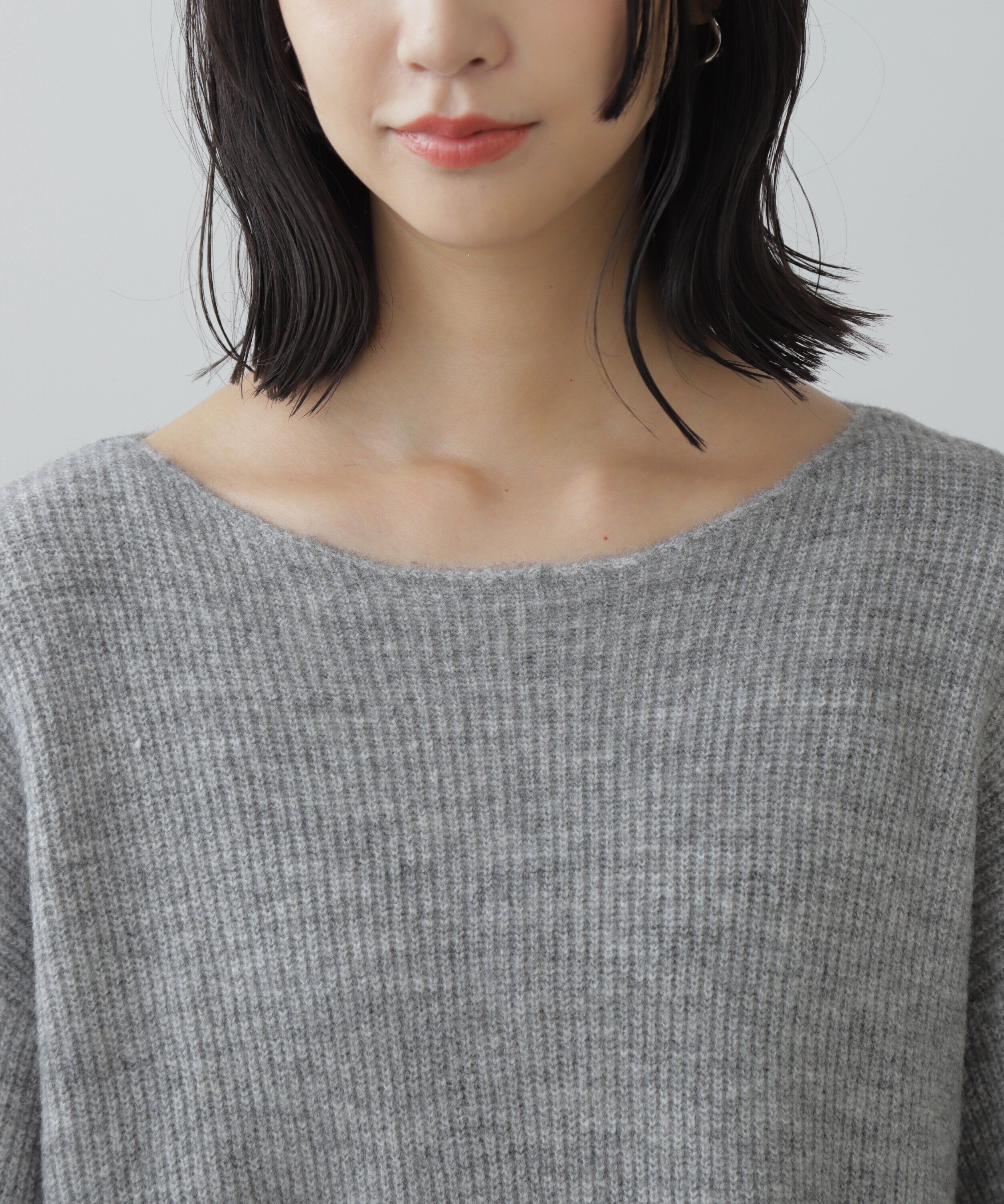  「ボートネック畦ニットミニワンピース」|ワンピース|