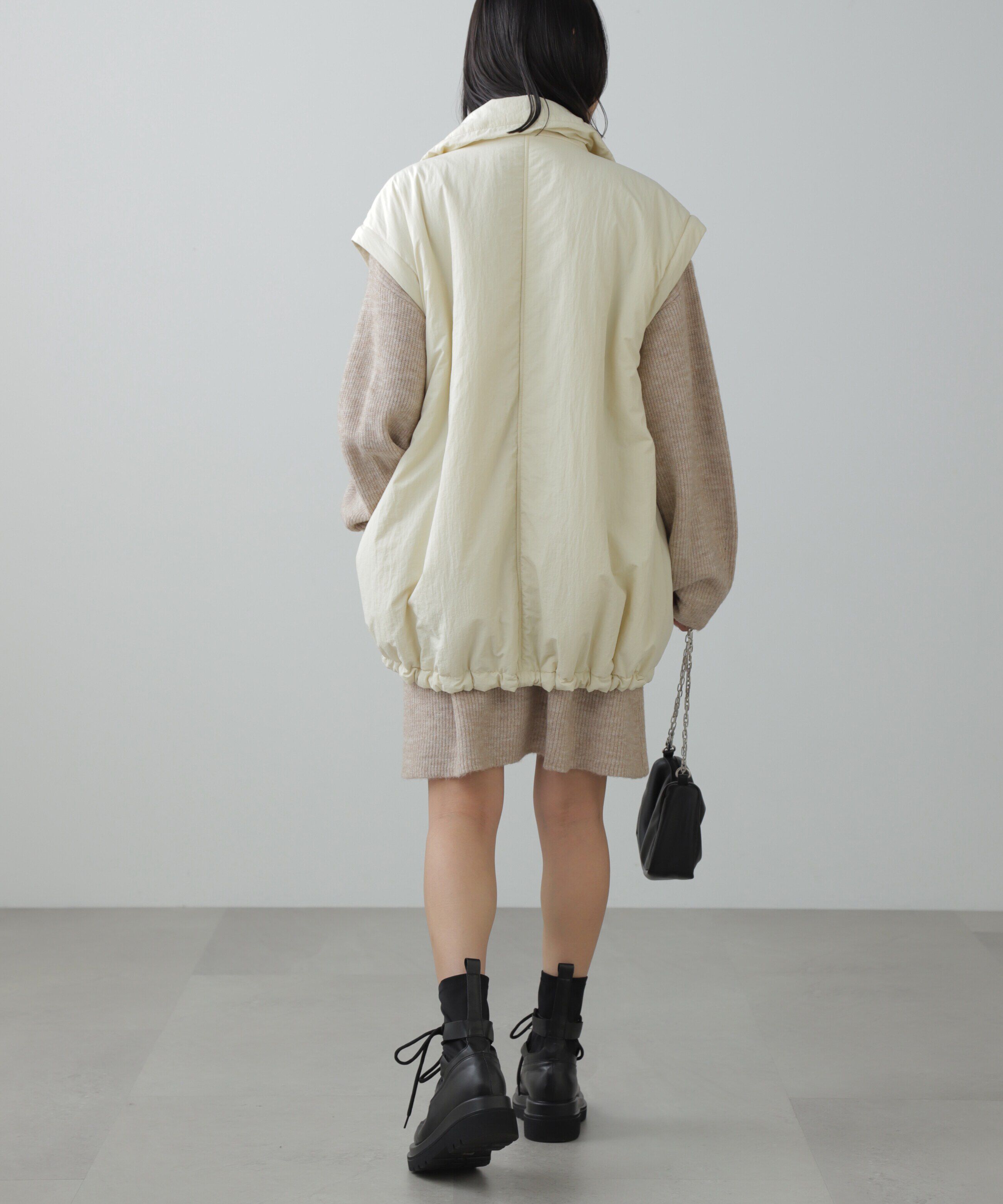  「ボートネック畦ニットミニワンピース」|ワンピース|