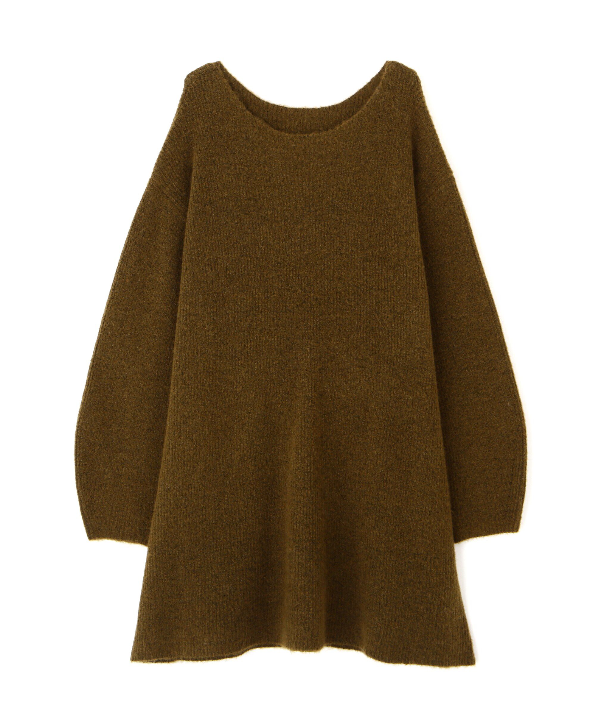  「ボートネック畦ニットミニワンピース」|ワンピース|