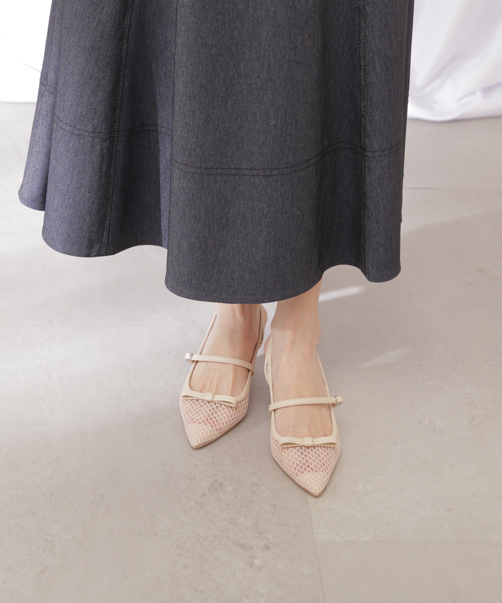  「◇ベルテッドリボンパンプス」|その他|ベージュ