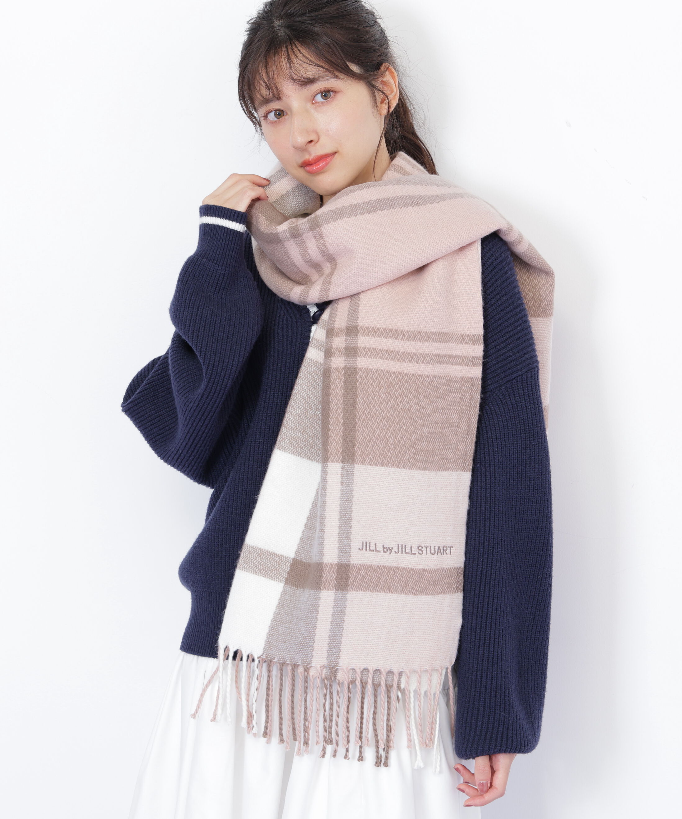  「エンブロイダリーロゴチェックストール」|バンダナ・スカーフ|