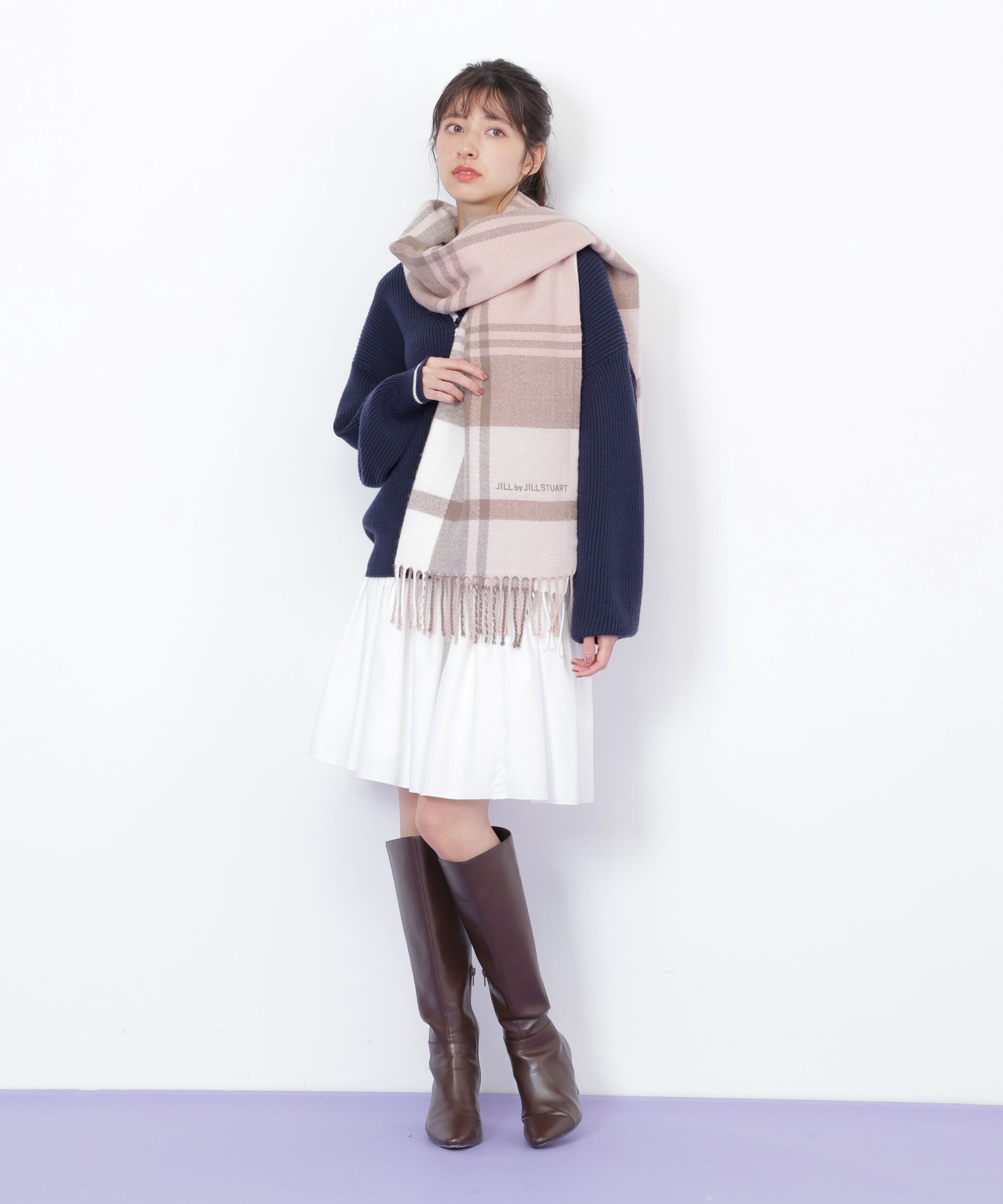  「エンブロイダリーロゴチェックストール」|バンダナ・スカーフ|