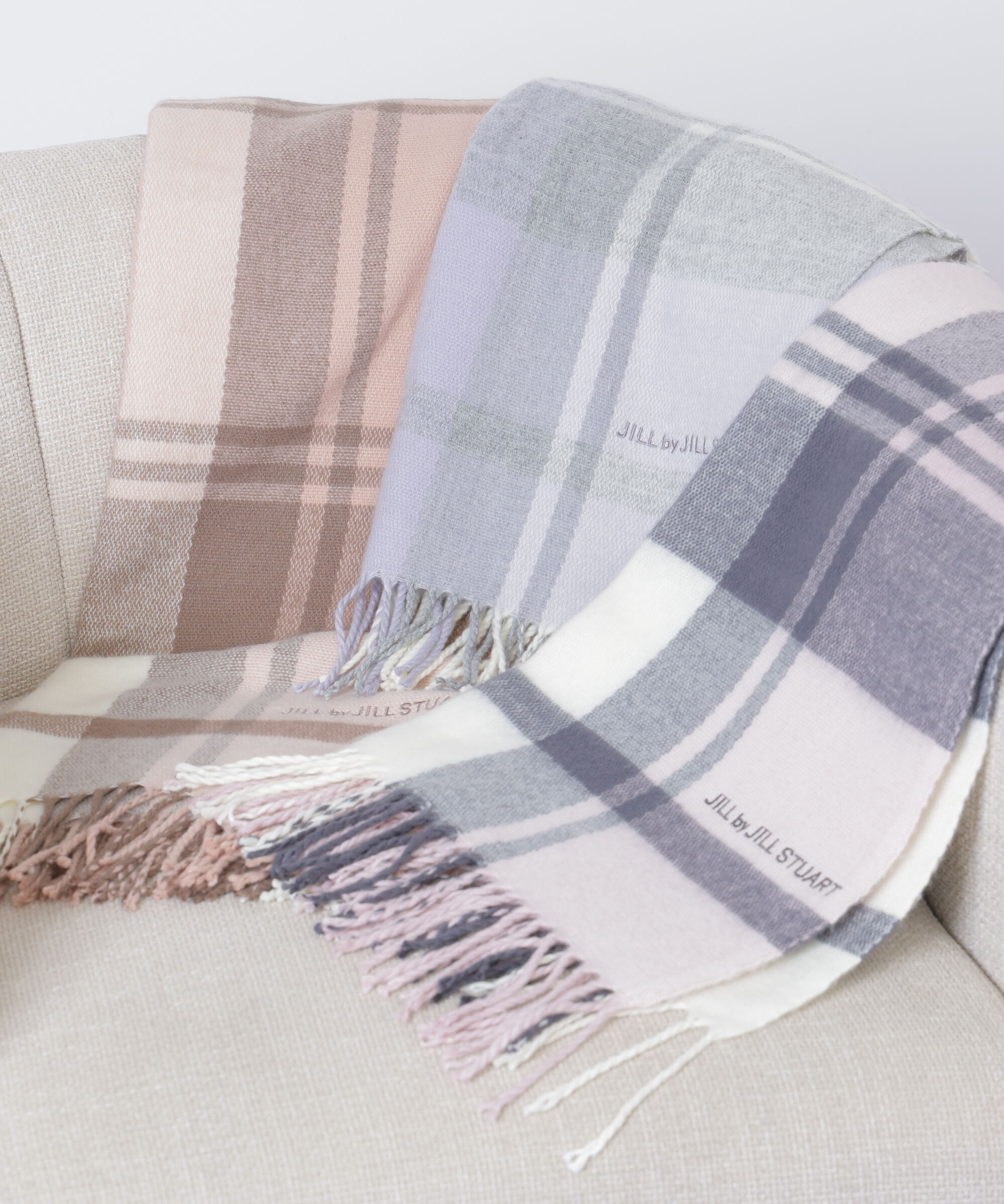  「エンブロイダリーロゴチェックストール」|バンダナ・スカーフ|