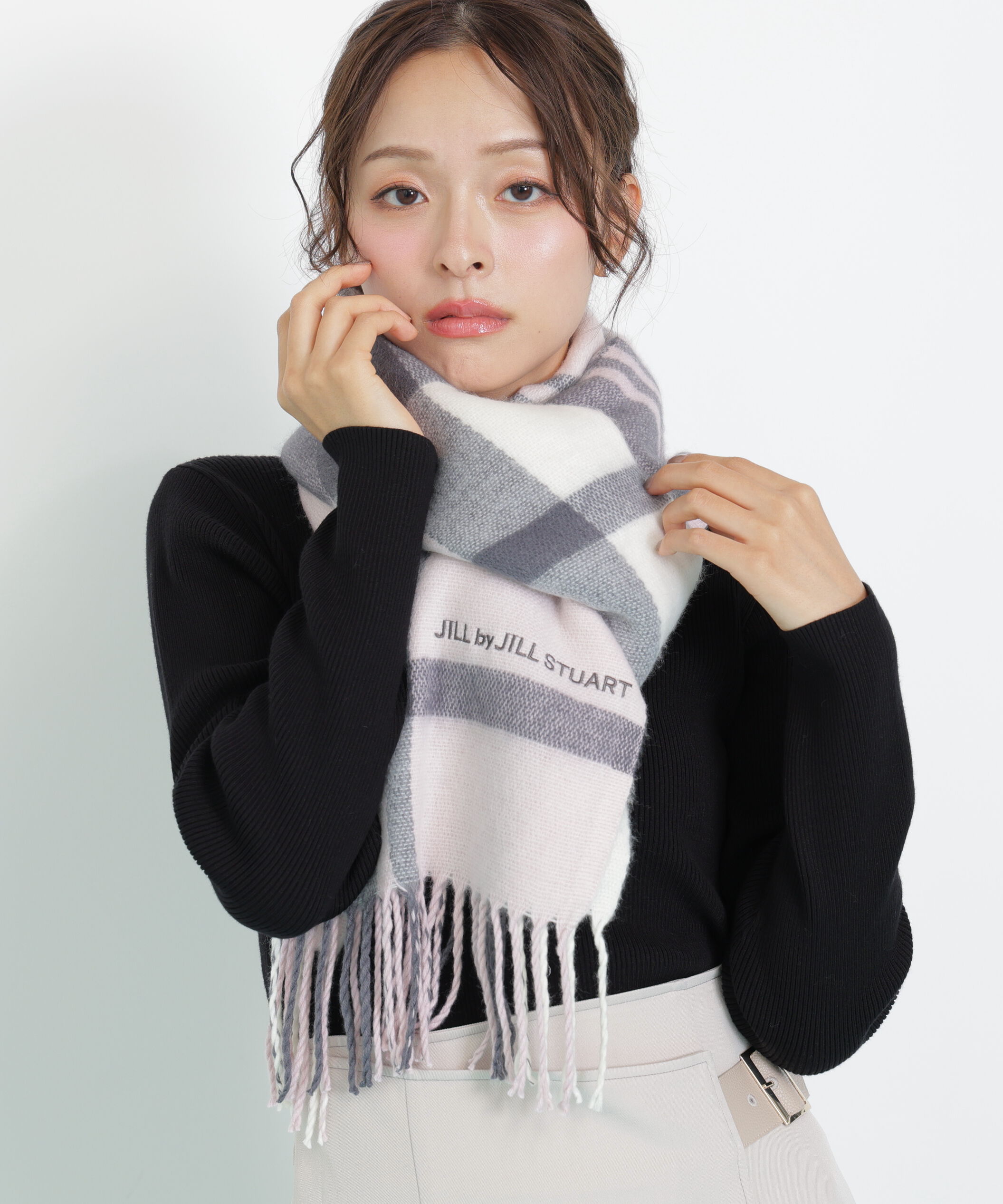  「エンブロイダリーロゴチェックストール」|バンダナ・スカーフ|