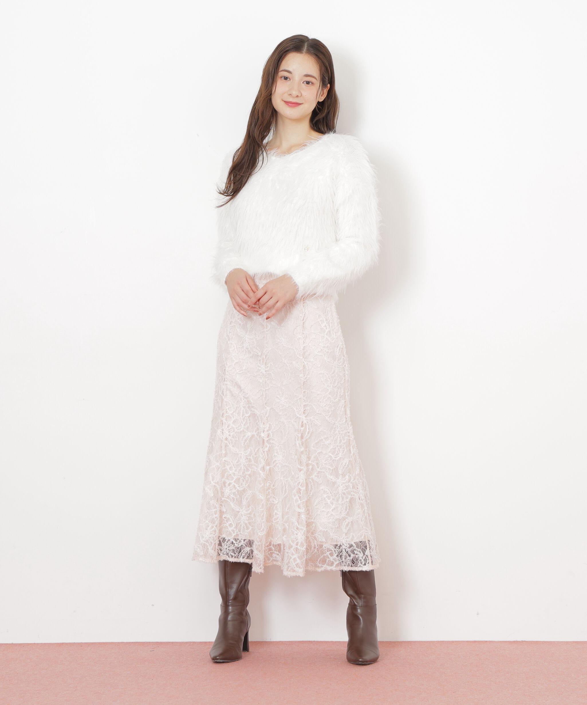  「モール刺繍レースマーメイドスカート」|スカート|