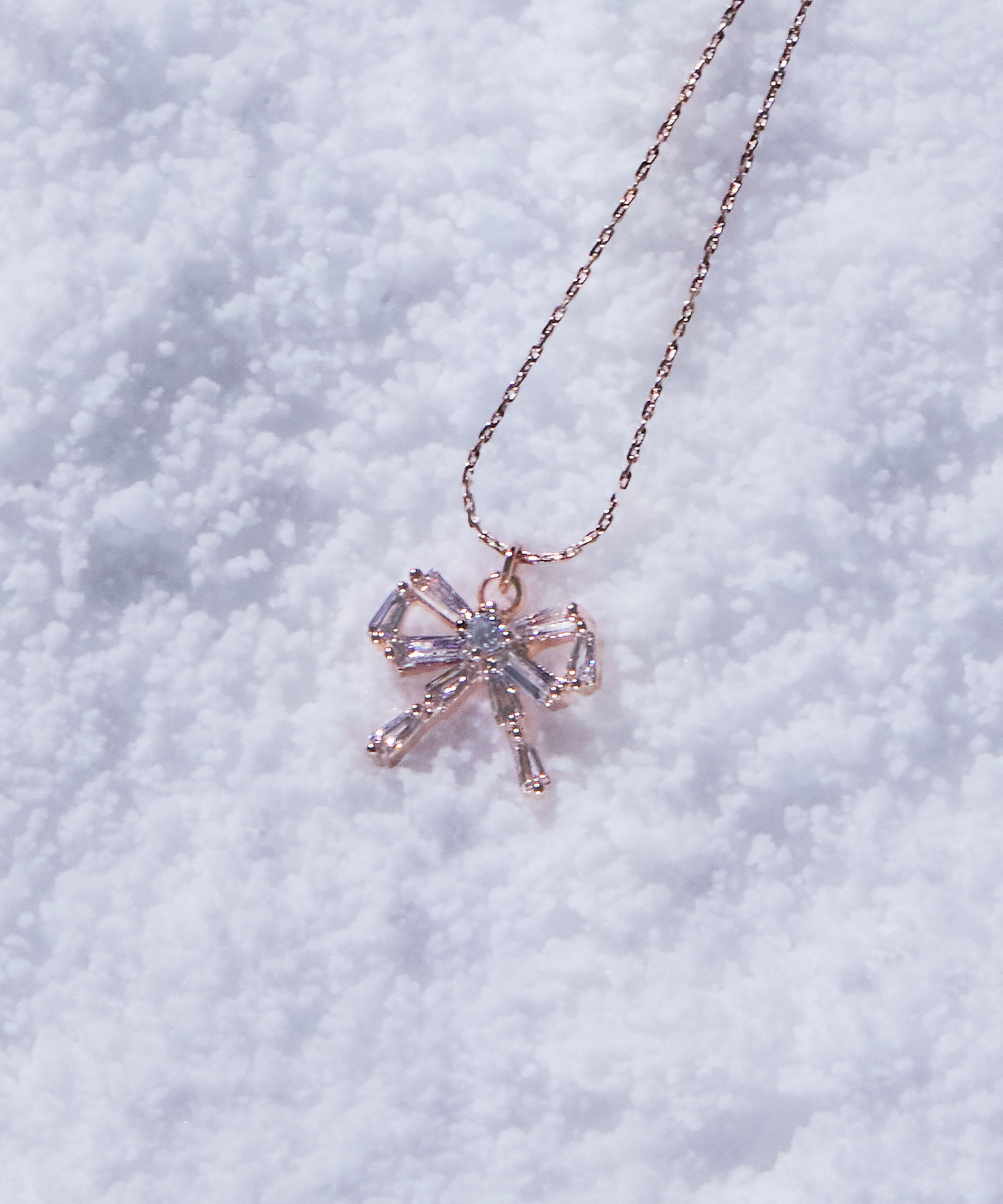  「Cubic プチリボンネックレス」|その他|ピンクゴール