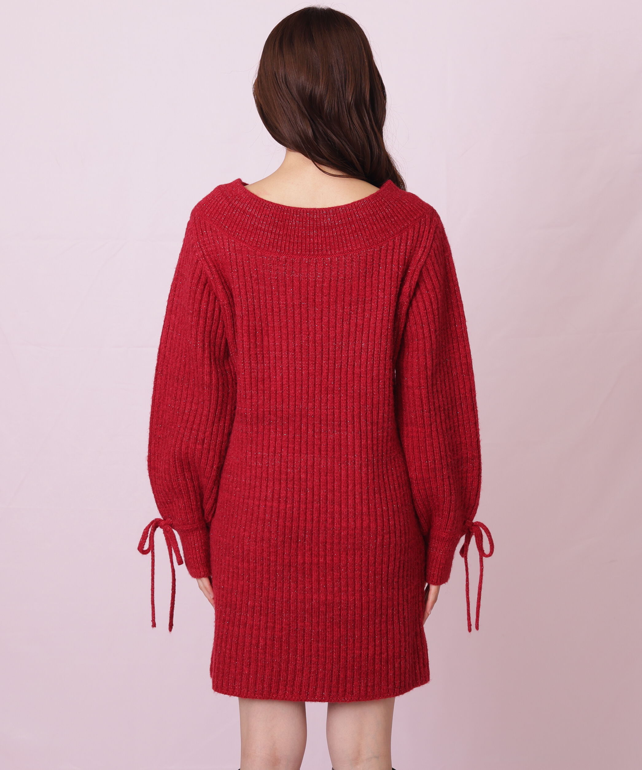  「袖リボンニットワンピース」|ワンピース|