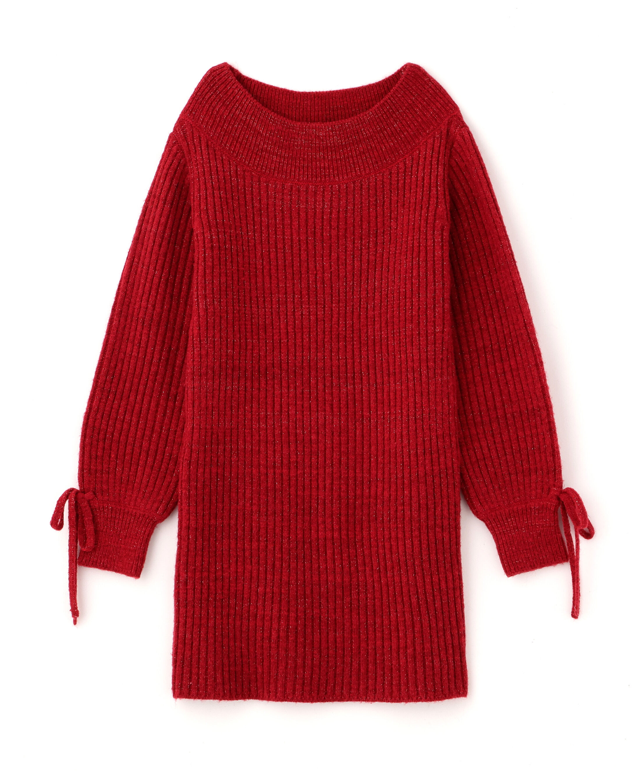  「袖リボンニットワンピース」|ワンピース|