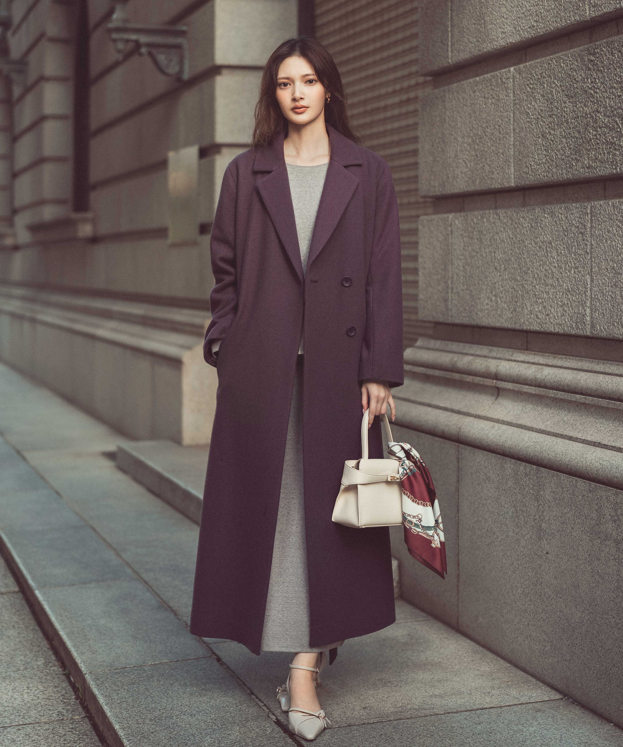 PROPORTION BODY DRESSING「ベルテッドレディーコート 25AW」|その他|ボルドー