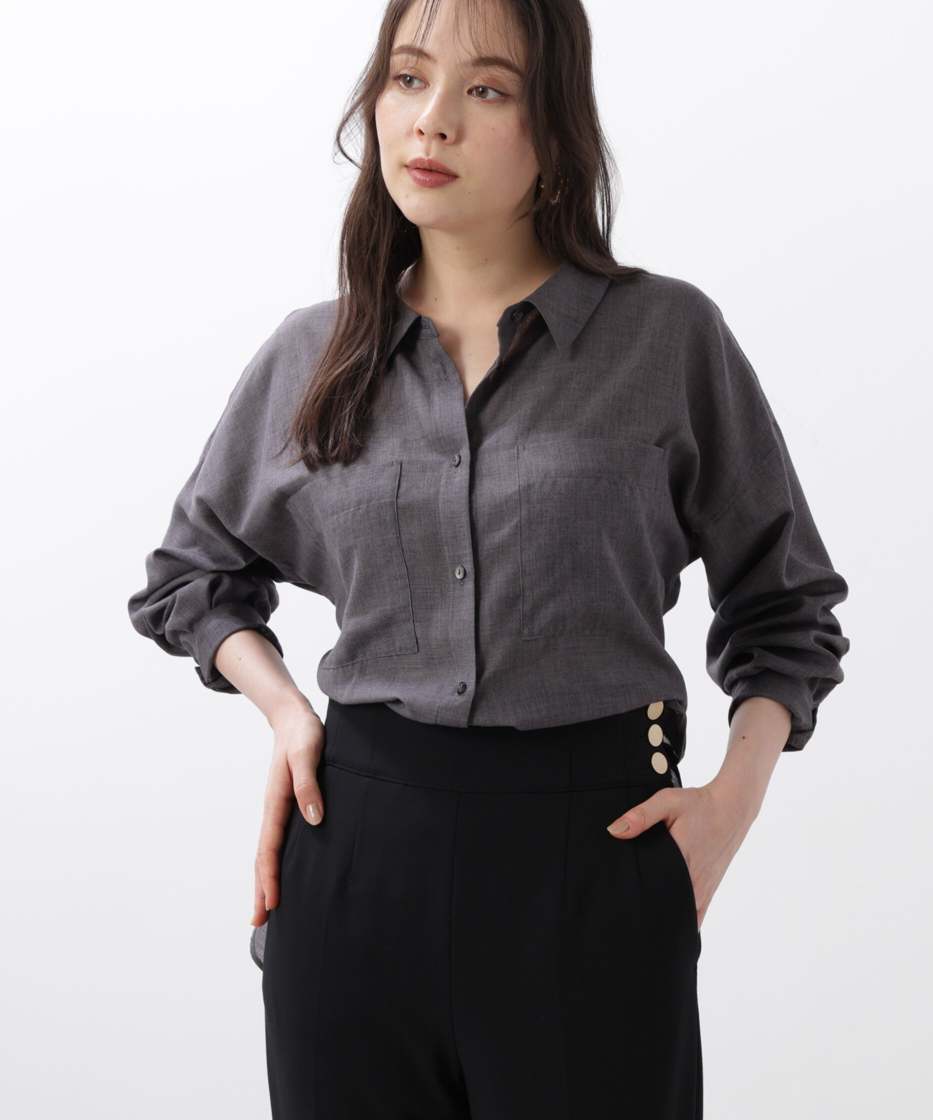  「◆バックレースアップシャツ」|シャツ・ブラウス|