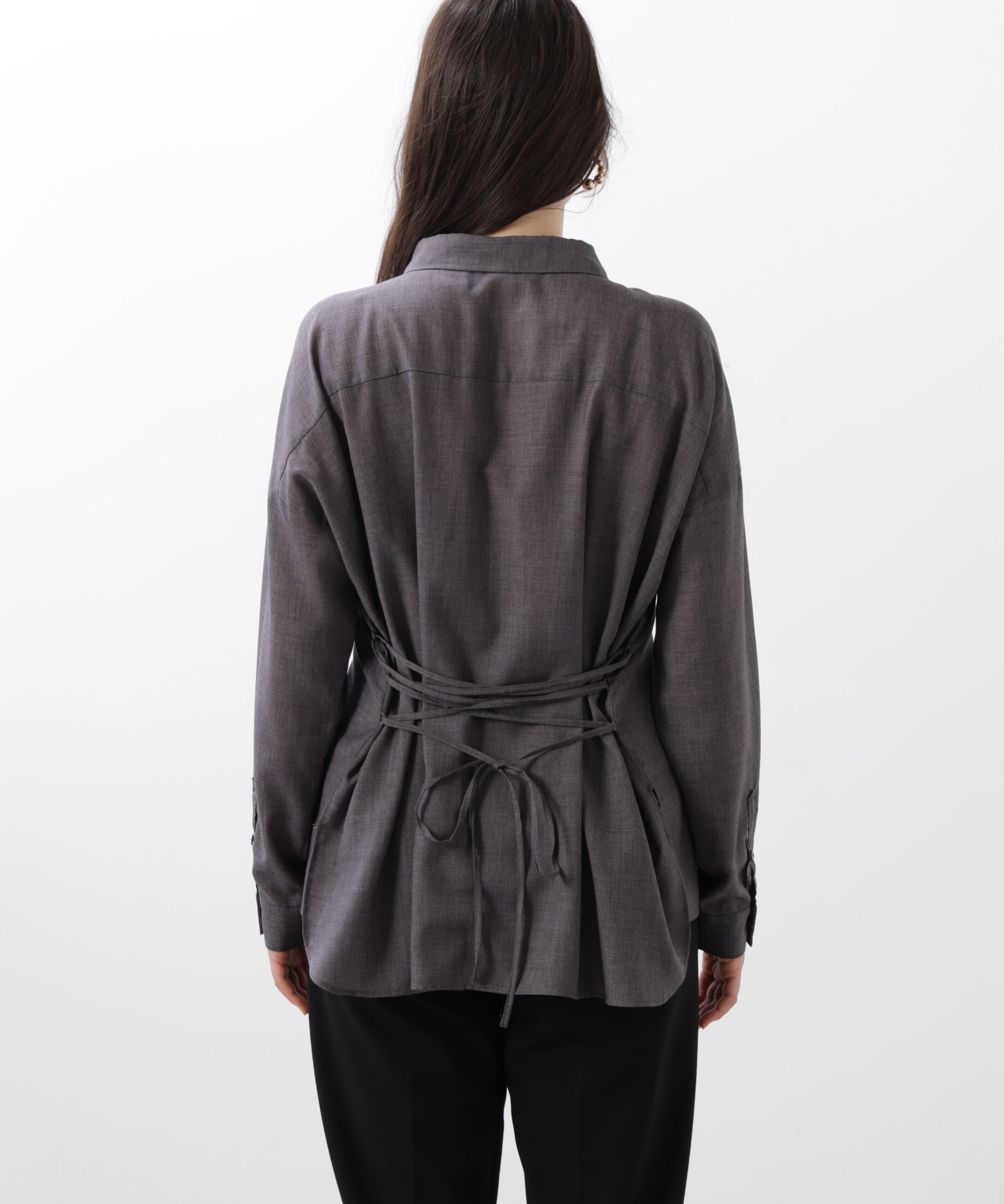  「◆バックレースアップシャツ」|シャツ・ブラウス|