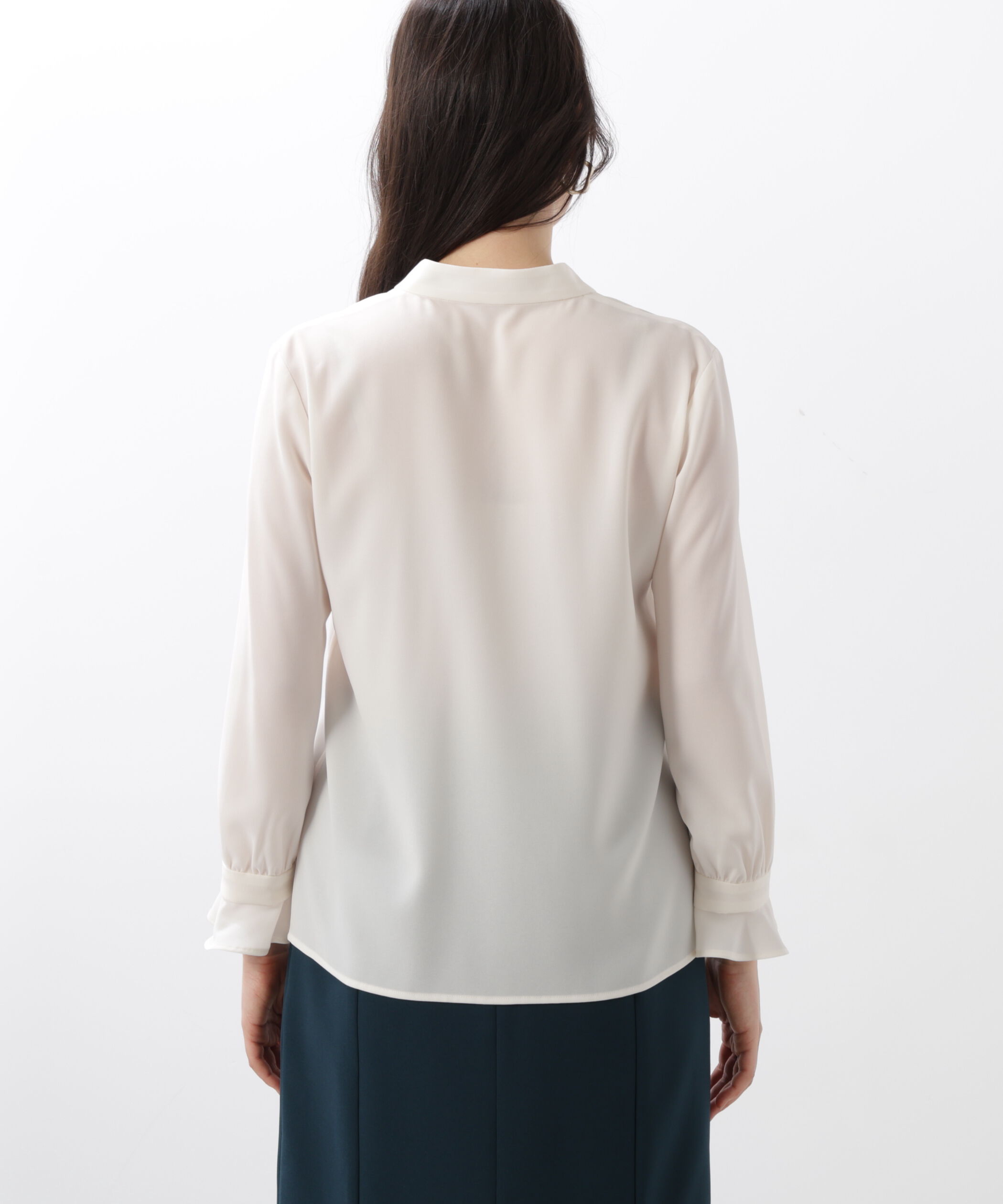  「◆バンドカラーラッフルブラウス」|シャツ・ブラウス|