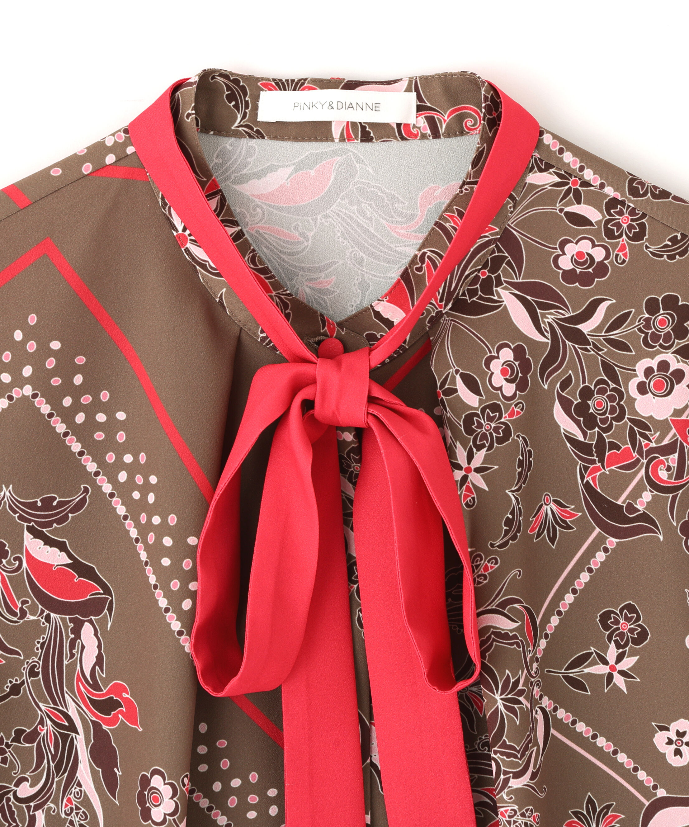  「◆フローラルスカーフプリントブラウス」|シャツ・ブラウス|