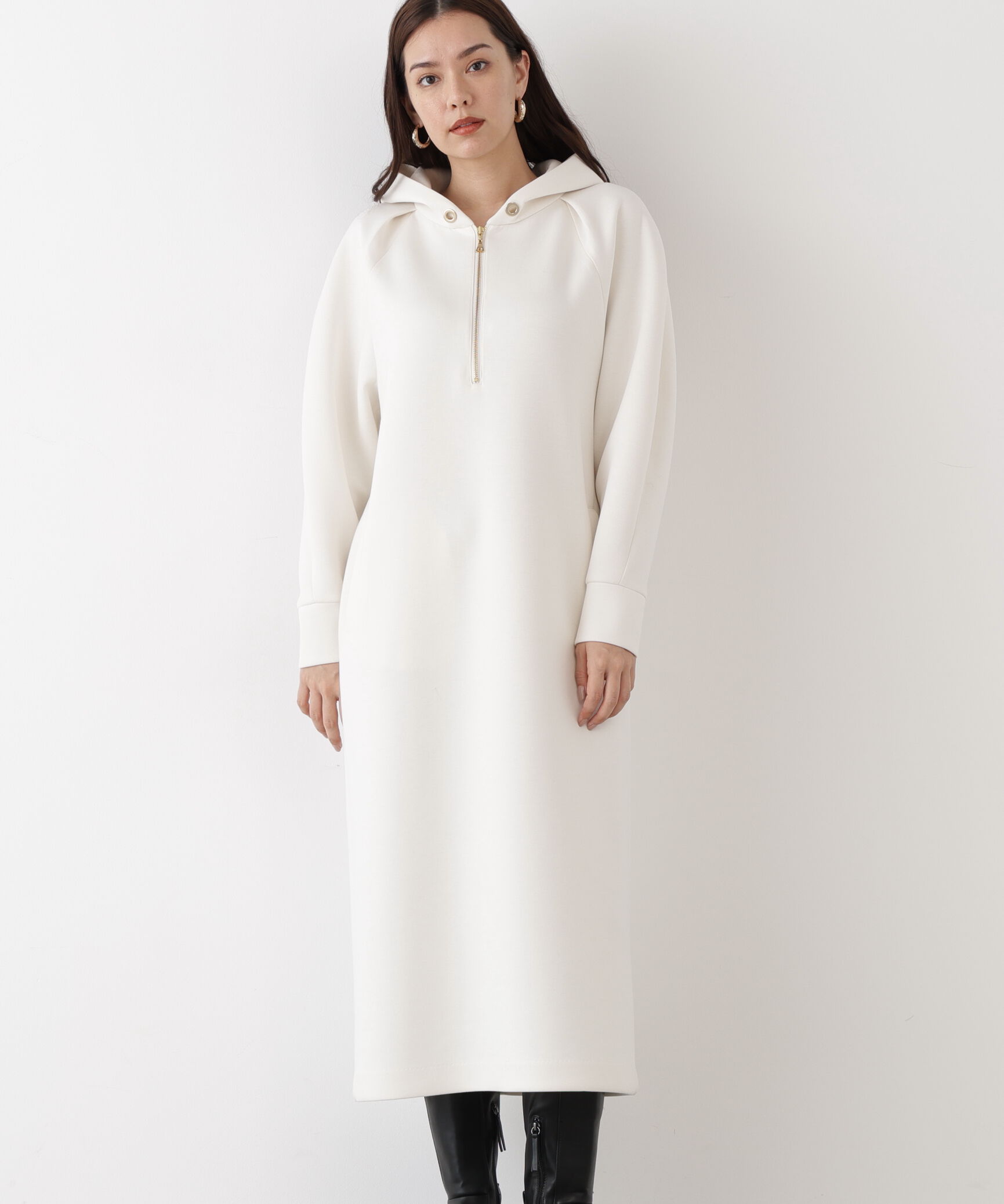  「◆タックスリーブフーディワンピース」|ワンピース|