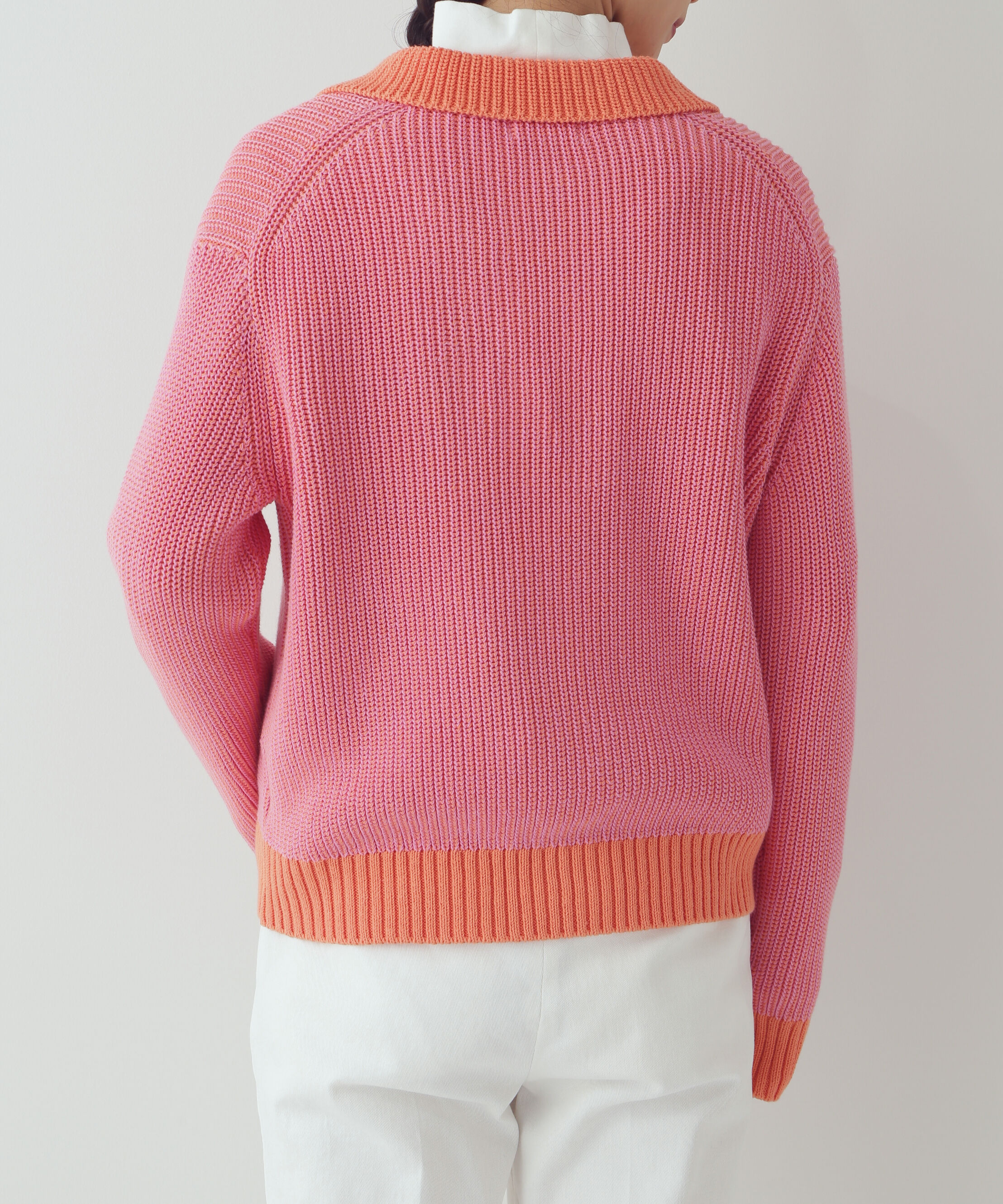  「◆バイカラー衿付きニット」|ニット・セーター|