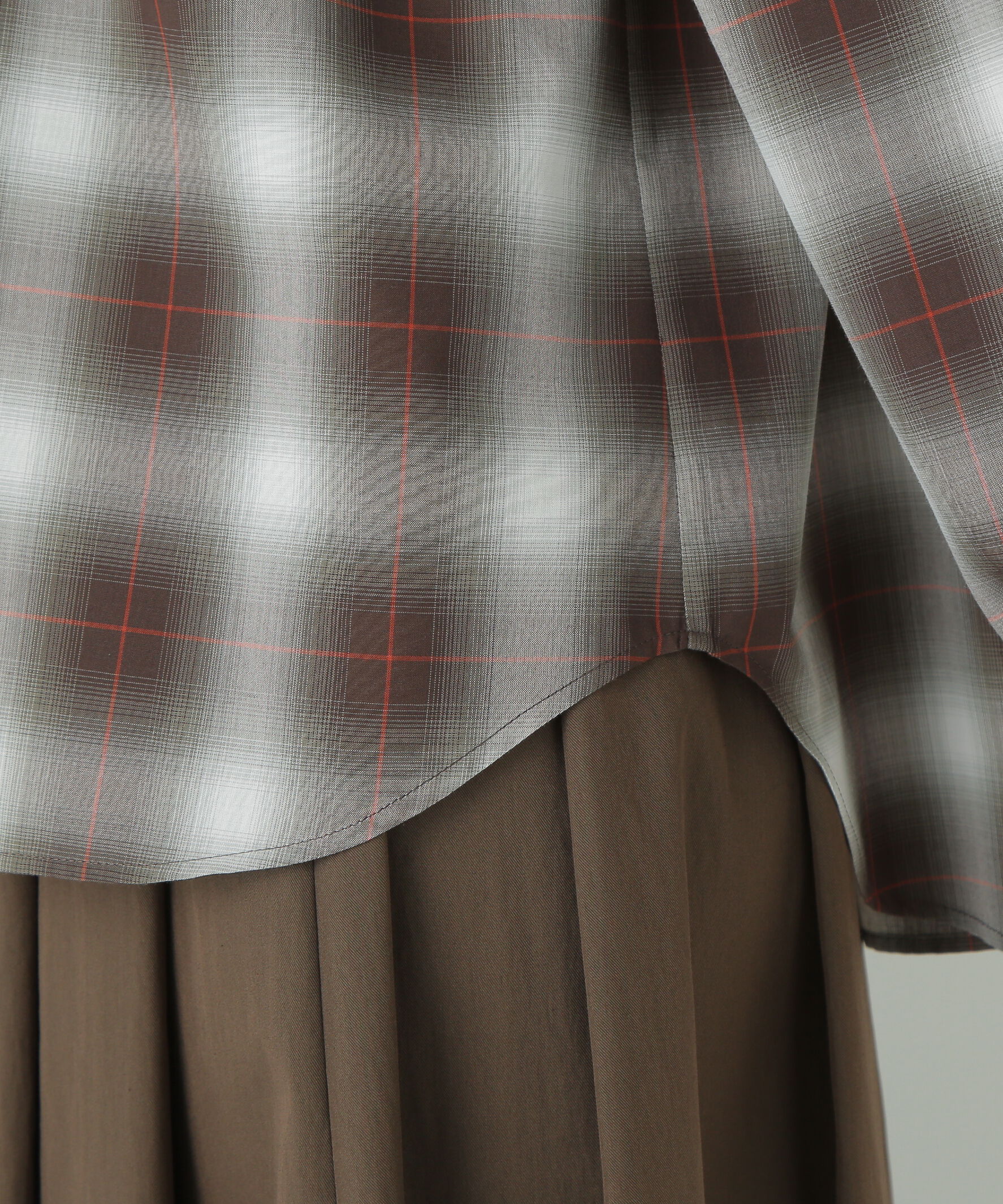  「◆オンブレーチェックオーバーシャツ」|シャツ・ブラウス|