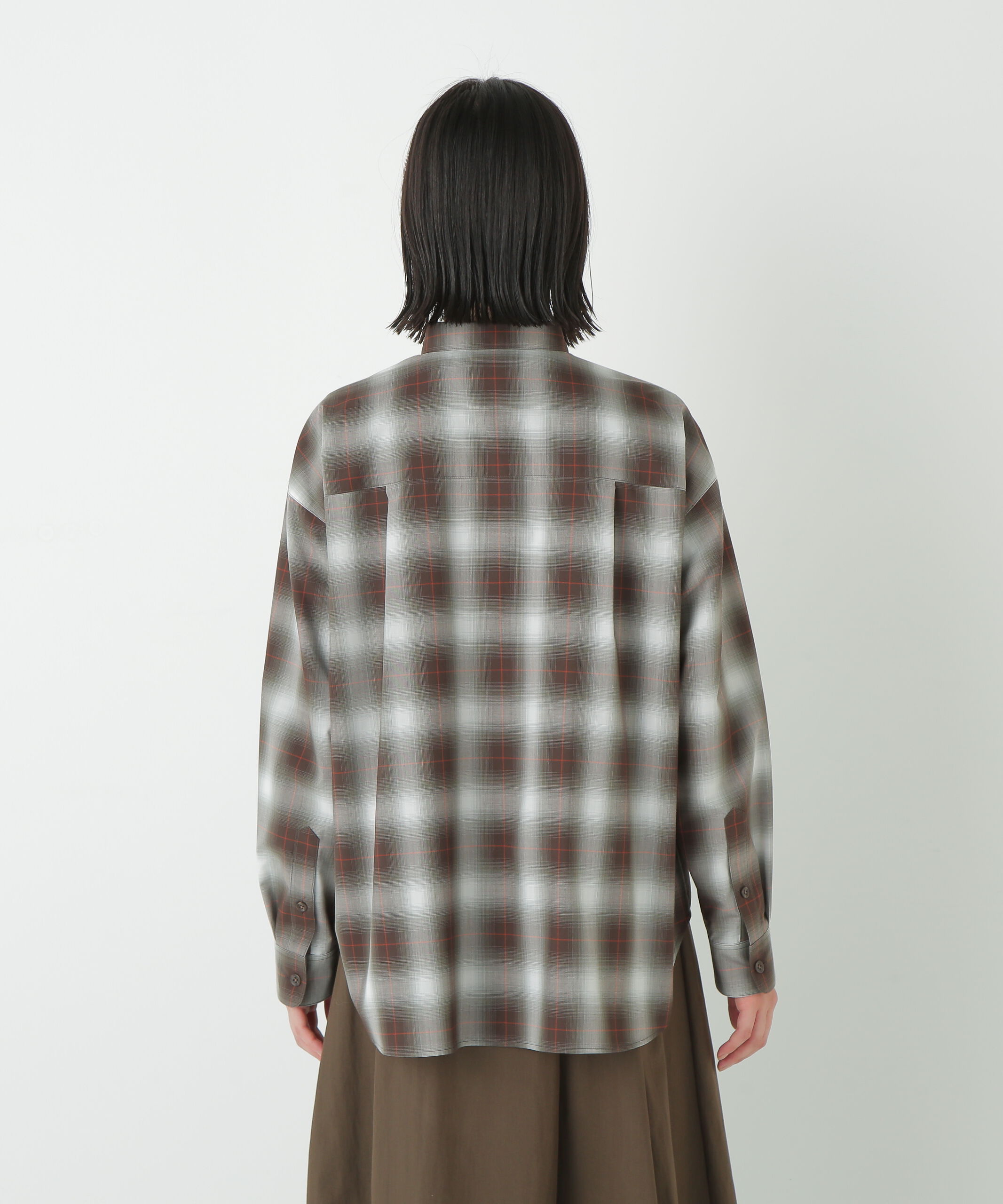  「◆オンブレーチェックオーバーシャツ」|シャツ・ブラウス|