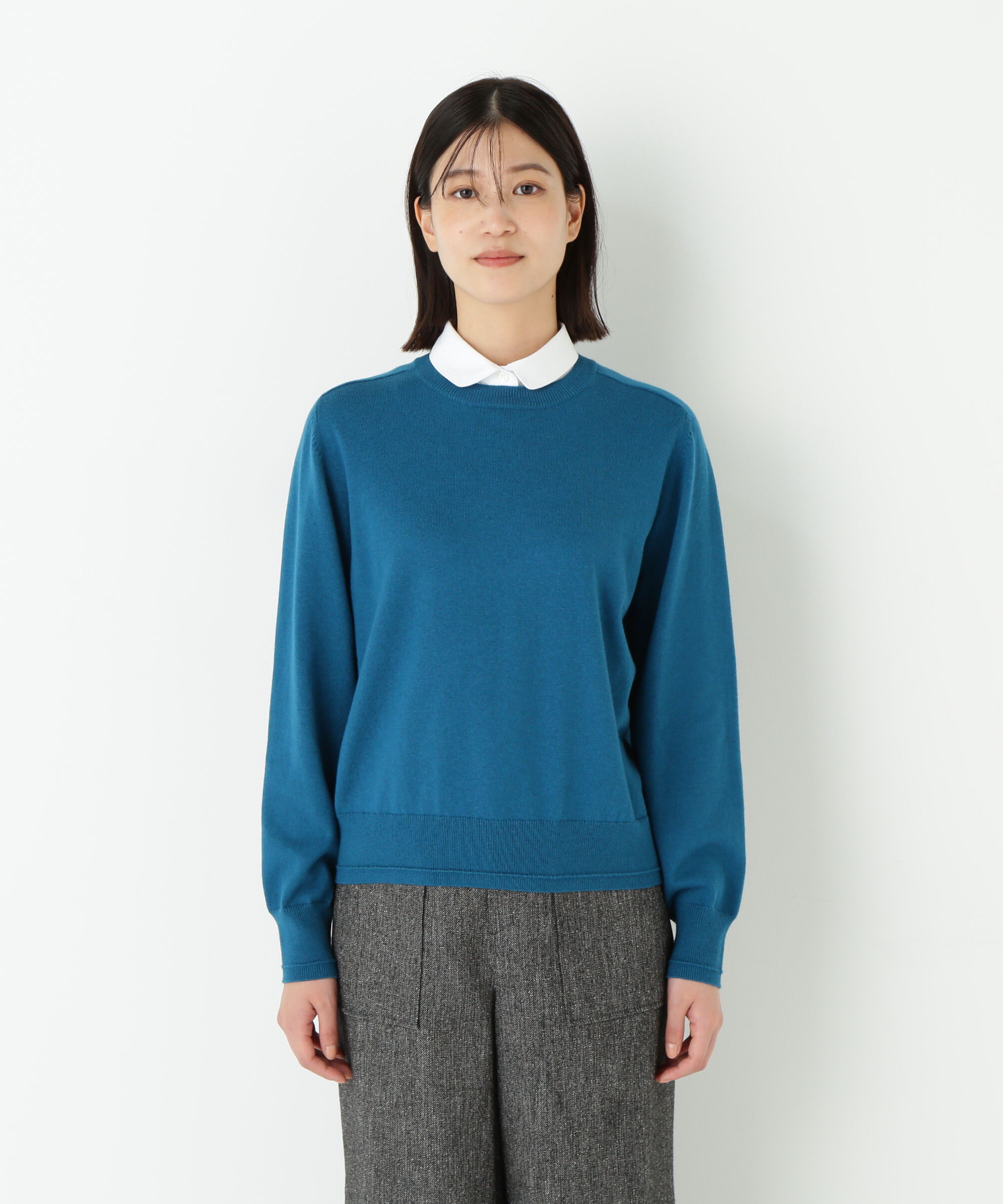  「◆ウールコットンシャツカラーニット」|ニット・セーター|