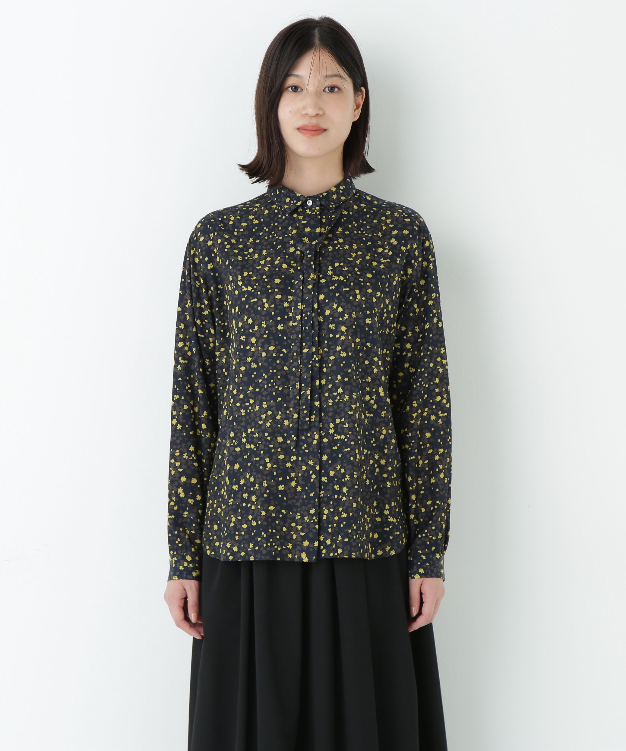  「プチフラワープリントボウタイシャツブラウス」|シャツ・ブラウス|