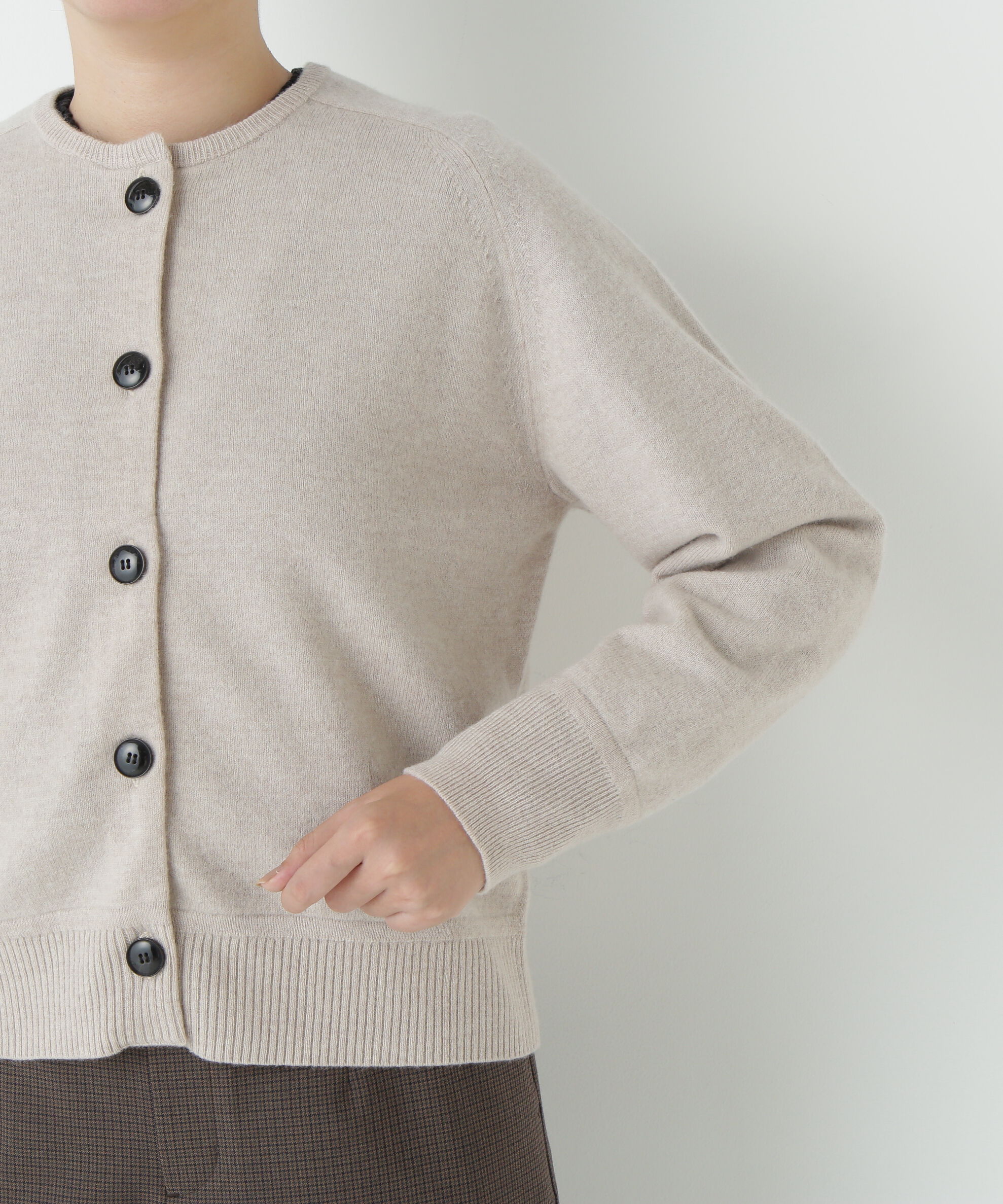  「≪洗える≫ウォッシャブルウールクルーネックカーディガン」|ニット・セーター|