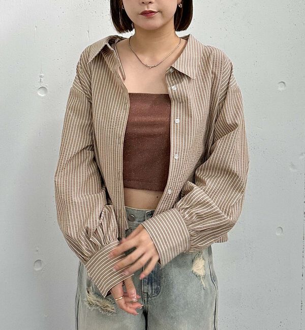 archives「２ｗａｙオフショルストライプシャツ」|シャツ・ブラウス|BEIGE