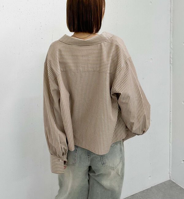 archives「２ｗａｙオフショルストライプシャツ」|シャツ・ブラウス|