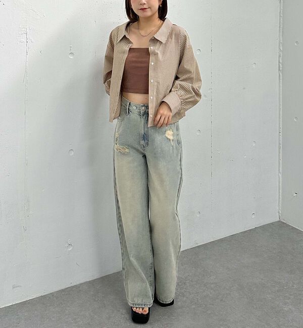 archives「２ｗａｙオフショルストライプシャツ」|シャツ・ブラウス|