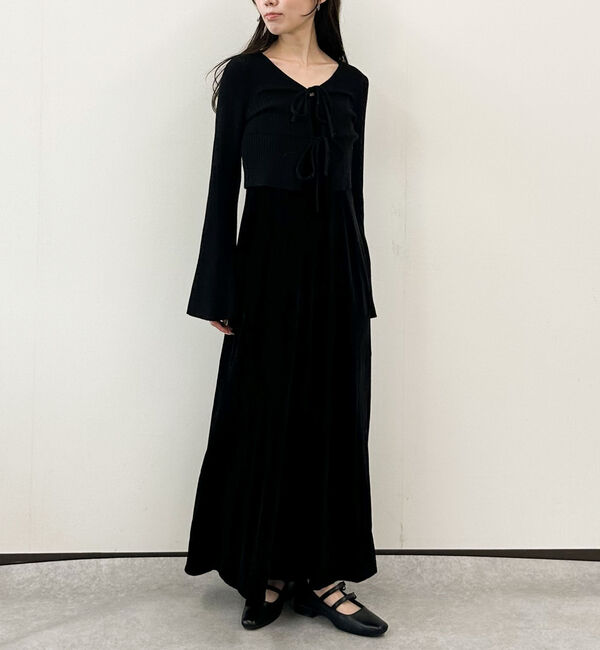 archives「ランダムリブニットカーデ&times;ベロアキャミワンピースＳＥＴ」|ワンピース|