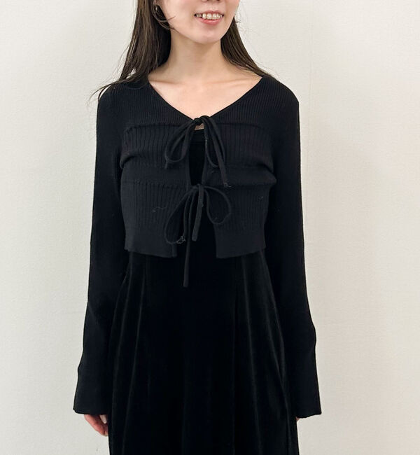 archives「ランダムリブニットカーデ&times;ベロアキャミワンピースＳＥＴ」|ワンピース|