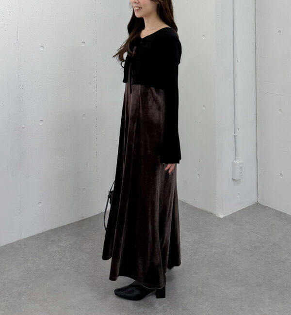 archives「ランダムリブニットカーデ&times;ベロアキャミワンピースＳＥＴ」|ワンピース|