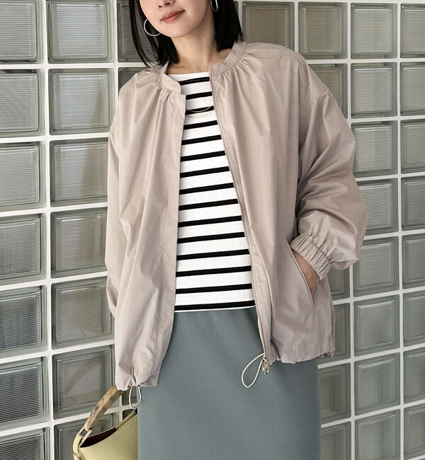 Doux archives「ネックギャザーブルゾン」|テーラードジャケット|GREIGE