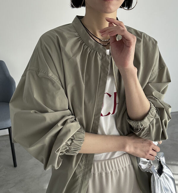 Doux archives「ネックギャザーブルゾン」|テーラードジャケット|