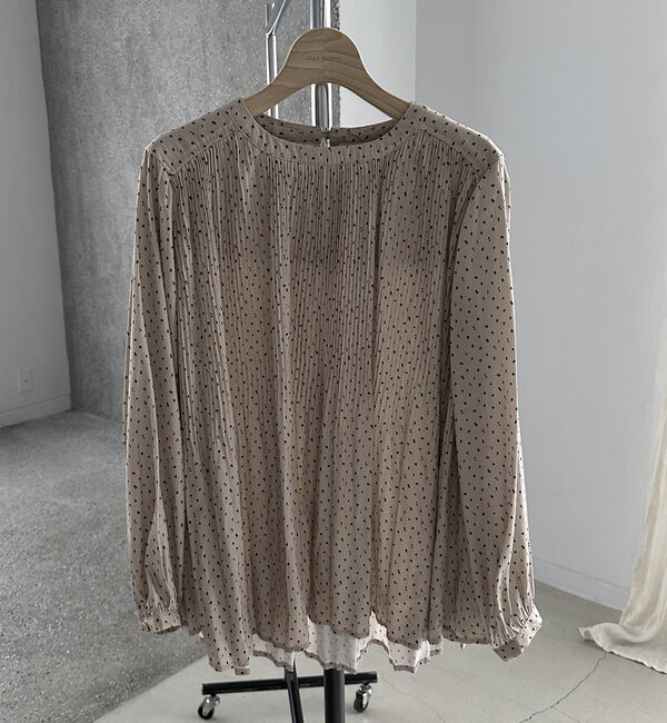 Doux archives「プリントプリーツフレアブラウス」|シャツ・ブラウス|