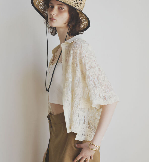 Doux archives「コードレースクロップドシャツ」|シャツ・ブラウス|