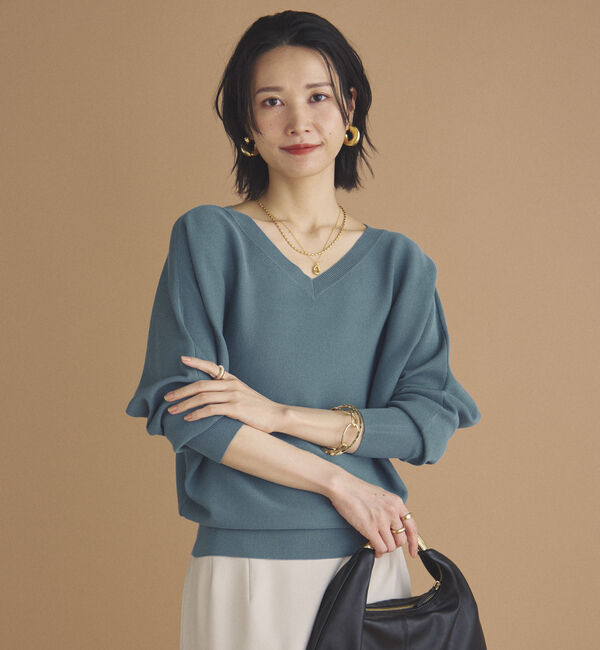 Doux archives「ウォッシャブルドルマンニット」|ニット・セーター|BLUE