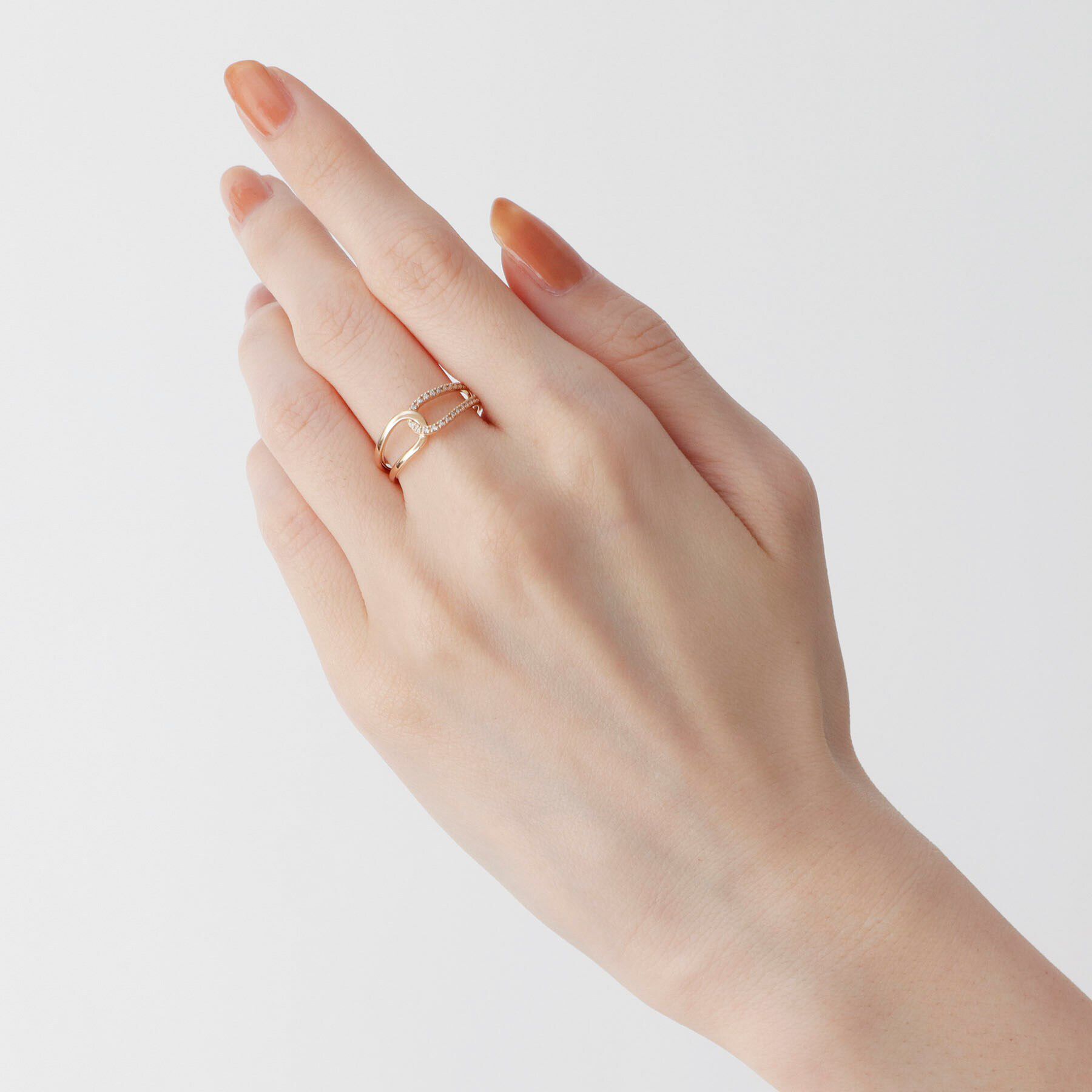 COCOSHNIK「K10ダイヤモンド ノットリング」|リング|