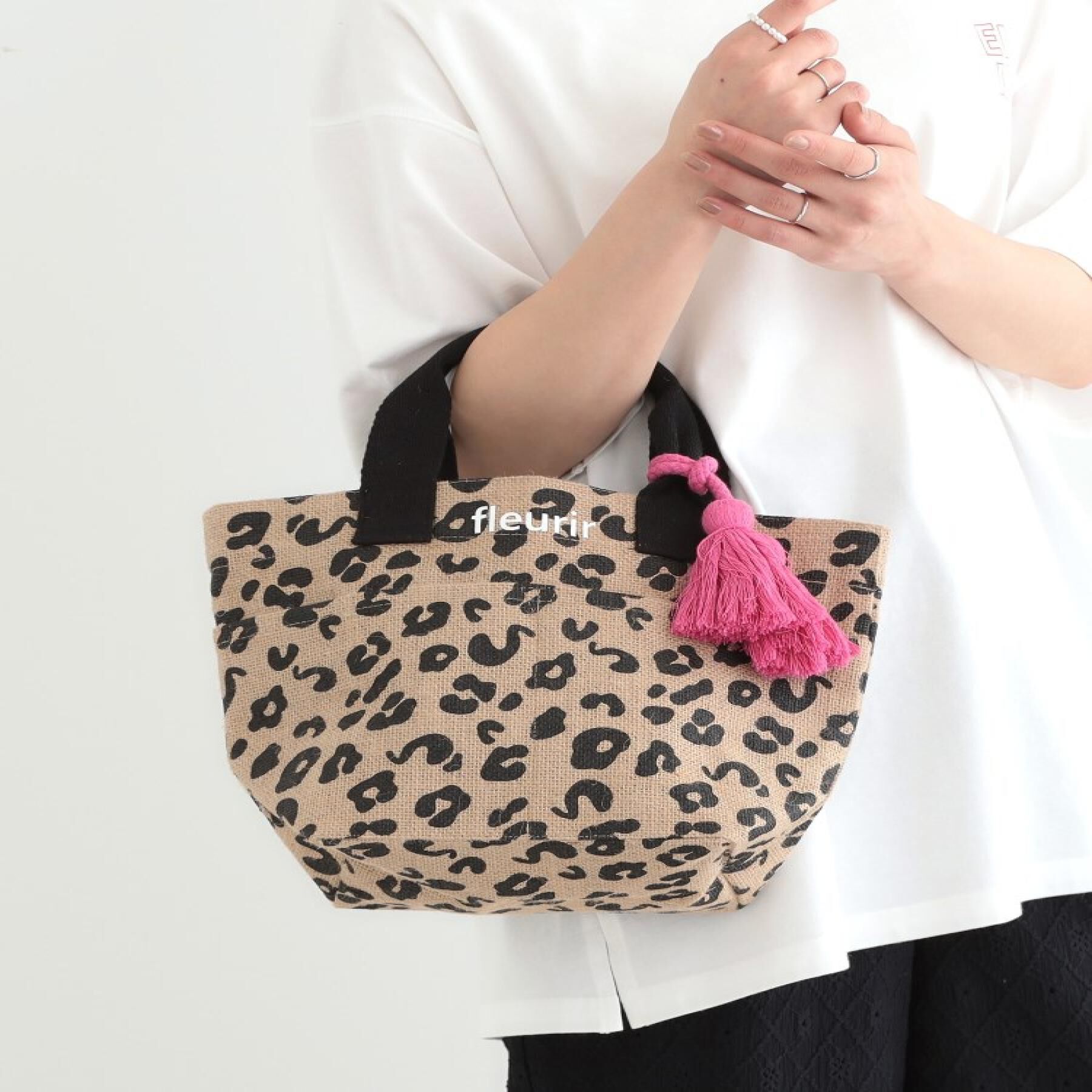 SHOO･LA･RUE「【高レビュー】夏を彩る ジュートランチトートバッグ」|トートバッグ|ブラック(419)