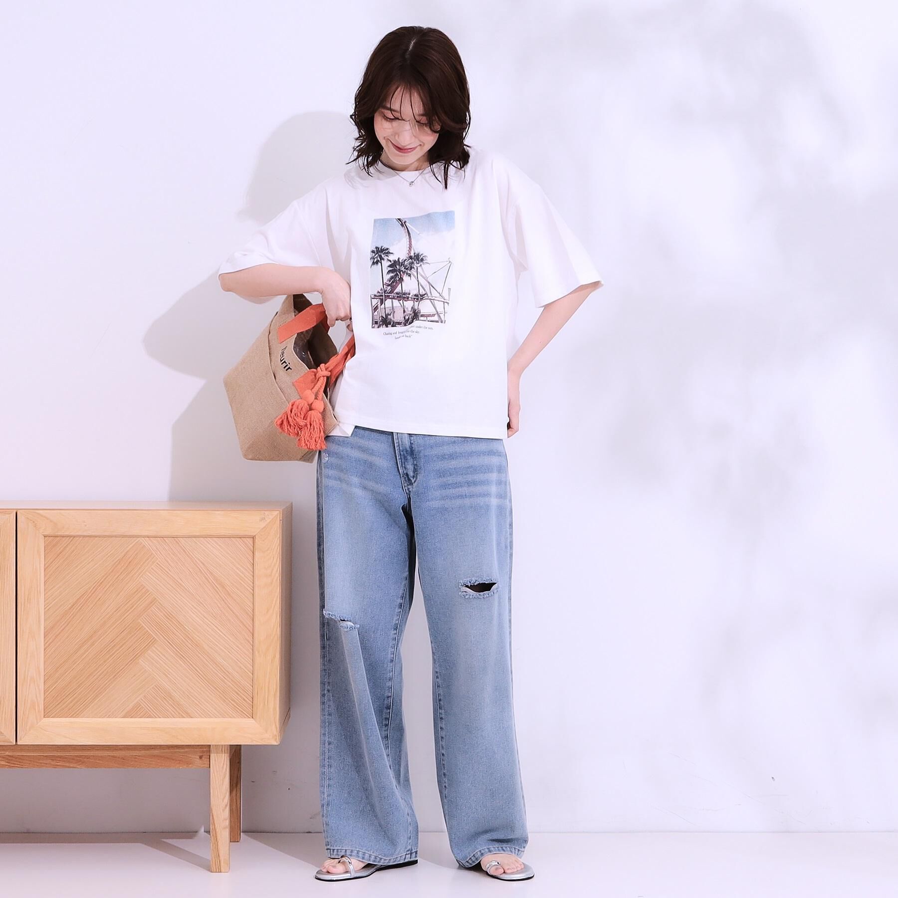 SHOO･LA･RUE「【選べる4柄】コットンプリントロゴTシャツ」|Tシャツ・カットソー|