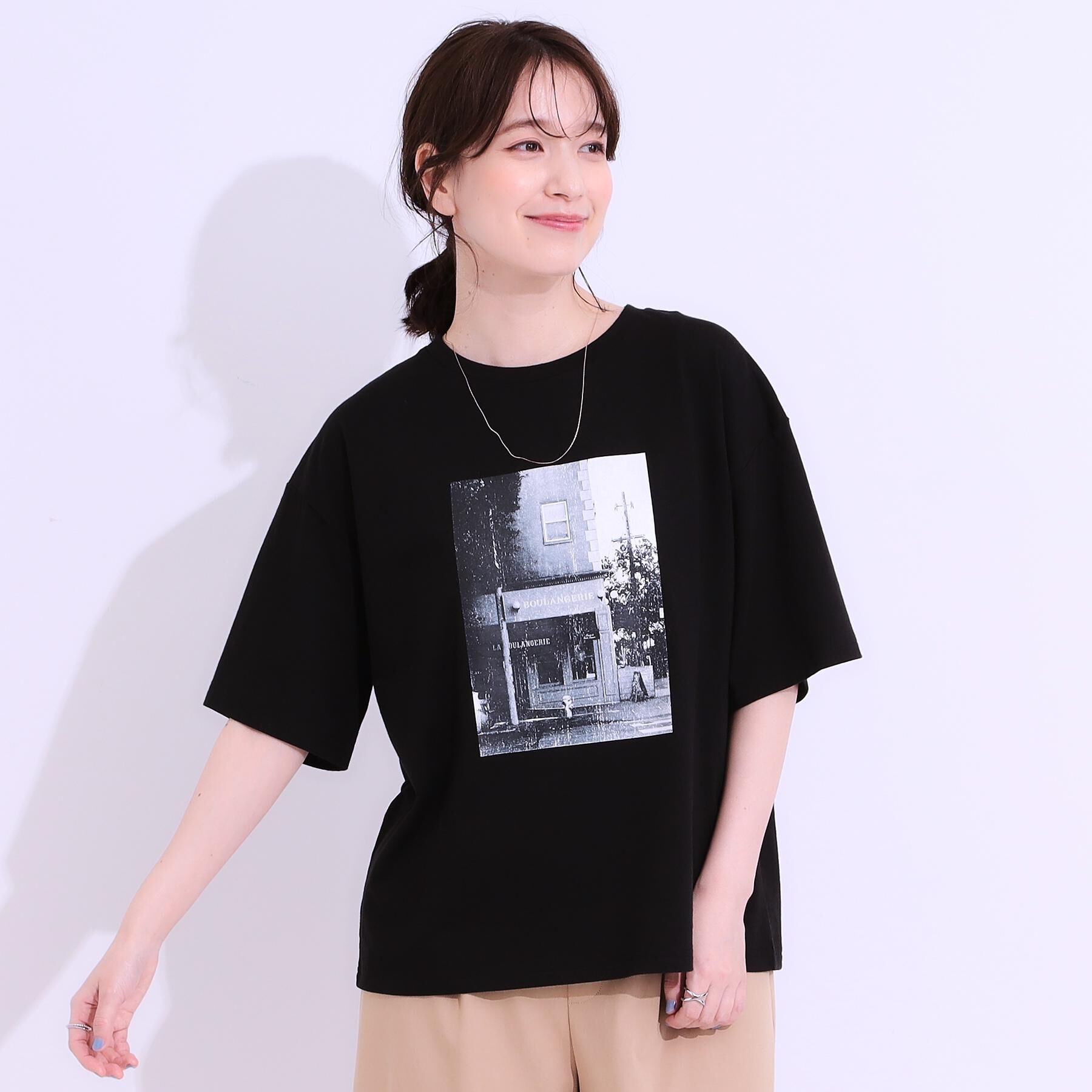 SHOO･LA･RUE「【選べる4柄】コットンプリントロゴTシャツ」|Tシャツ・カットソー|