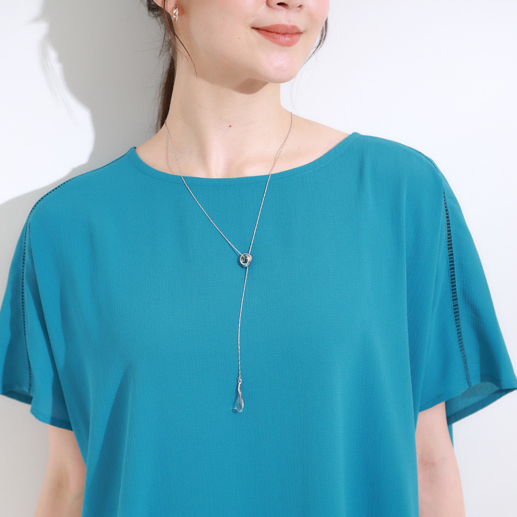 SHOO･LA･RUE「【2WAY】リング＆クリアドロップネックレス」|ネックレス|