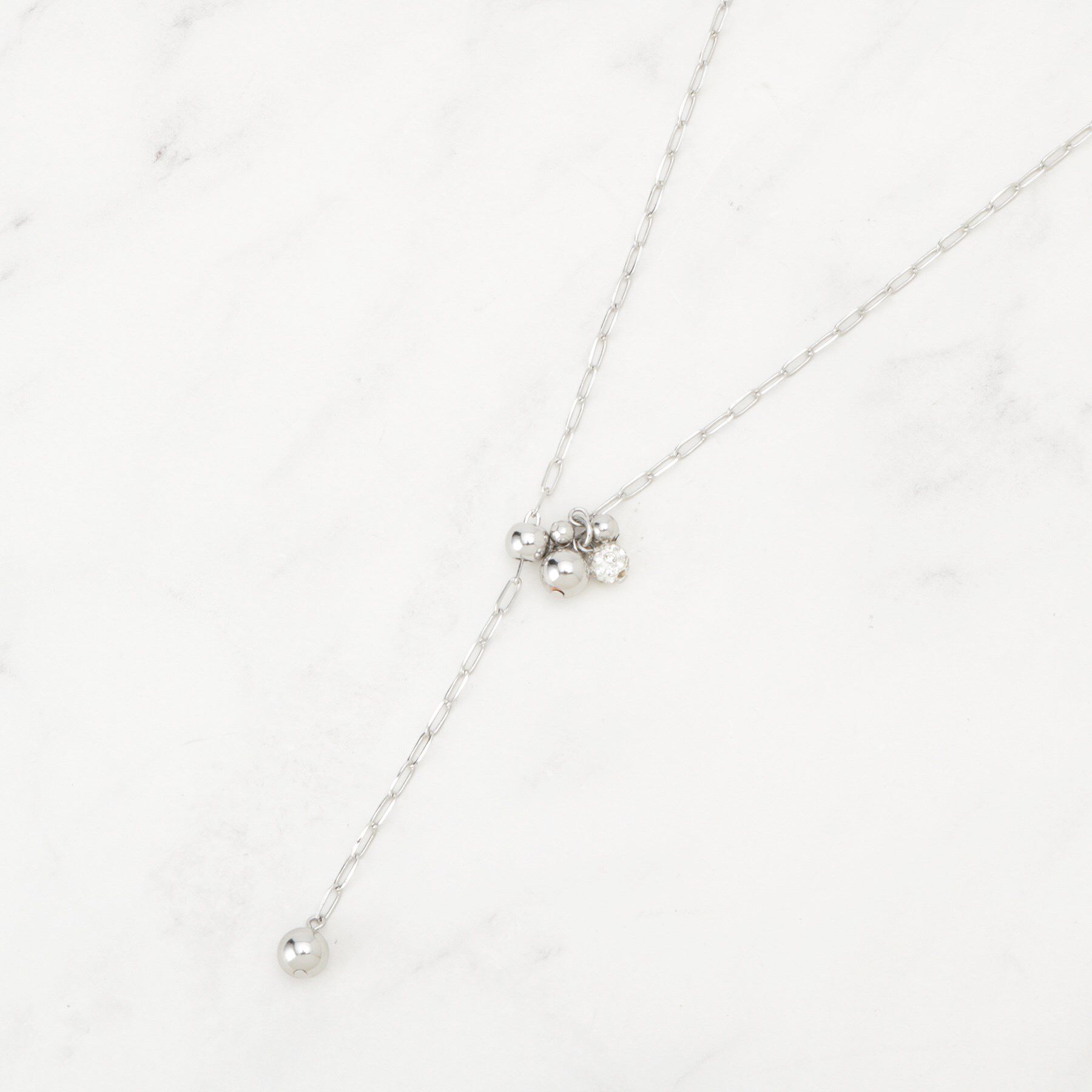 SHOO･LA･RUE「【2WAY】楕円チェーンパヴェメタルネックレス」|ネックレス|