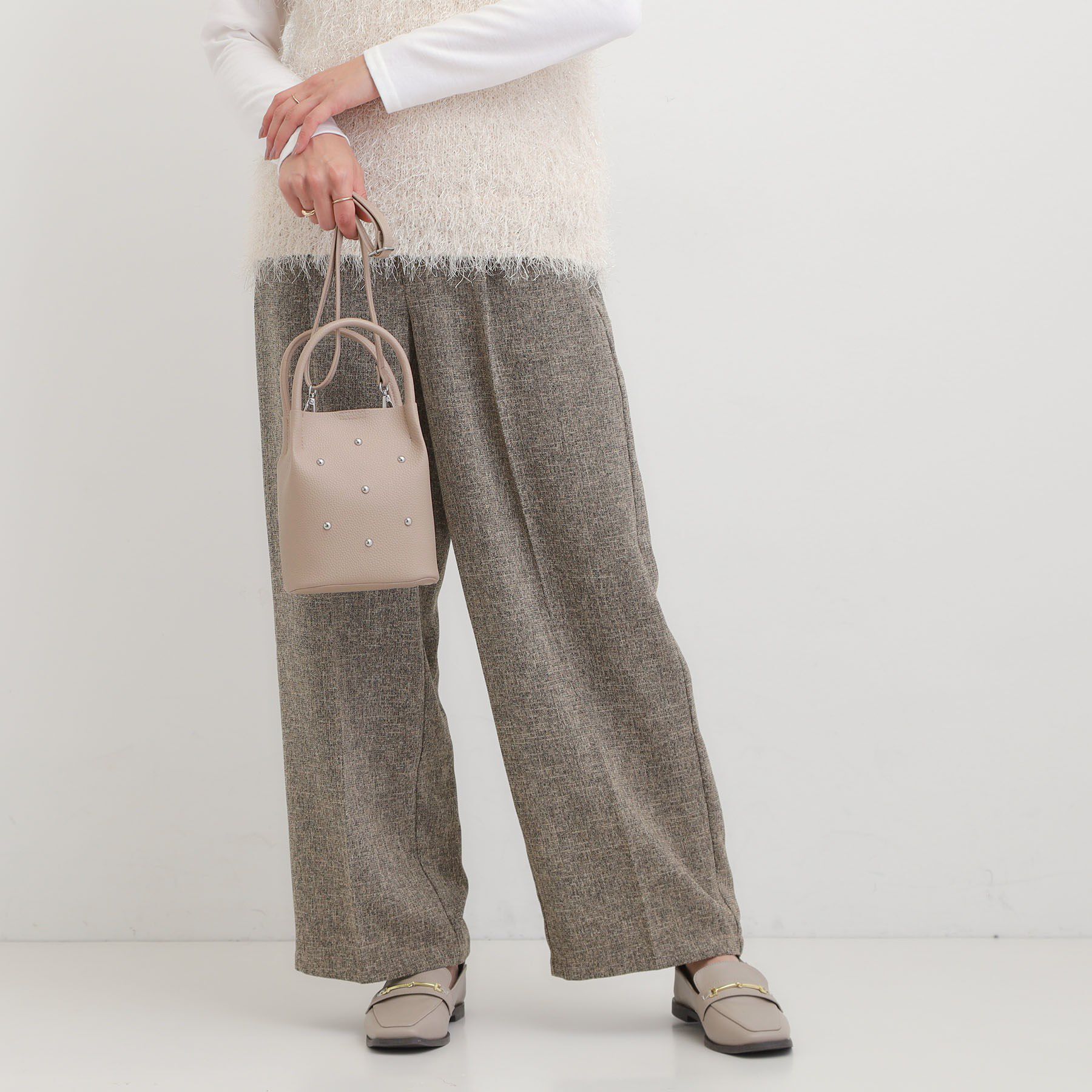 SHOO･LA･RUE「つまみハンドルスタッズミニショルダー」|ショルダー・メッセンジャー|