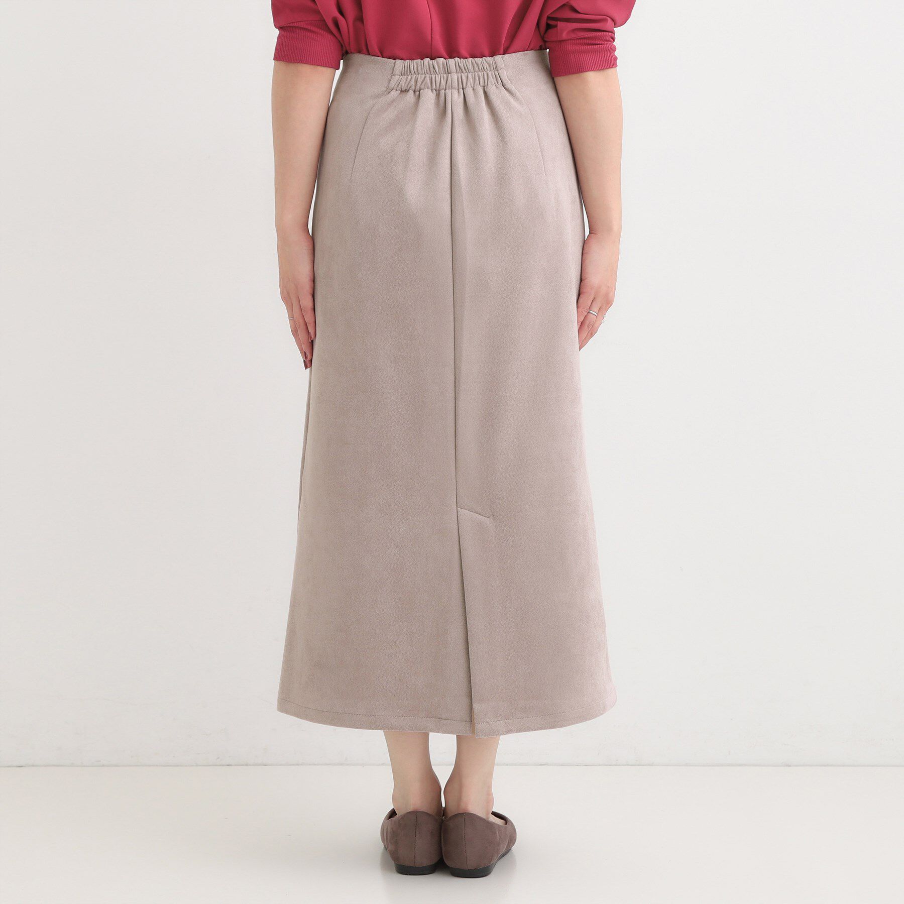 SHOO･LA･RUE「【洗濯機可】上品できれい見え フェイクスエード ナロースカート」|スカート|