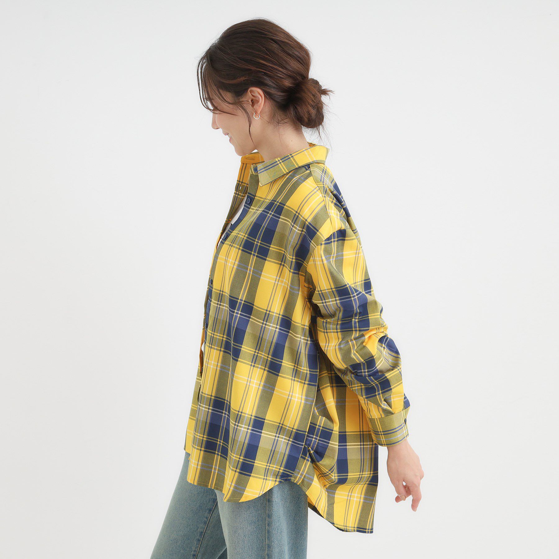SHOO･LA･RUE「【洗濯機可/S-LL】程よいゆとりと抜け感 大人のチェックシャツ」|シャツ・ブラウス|