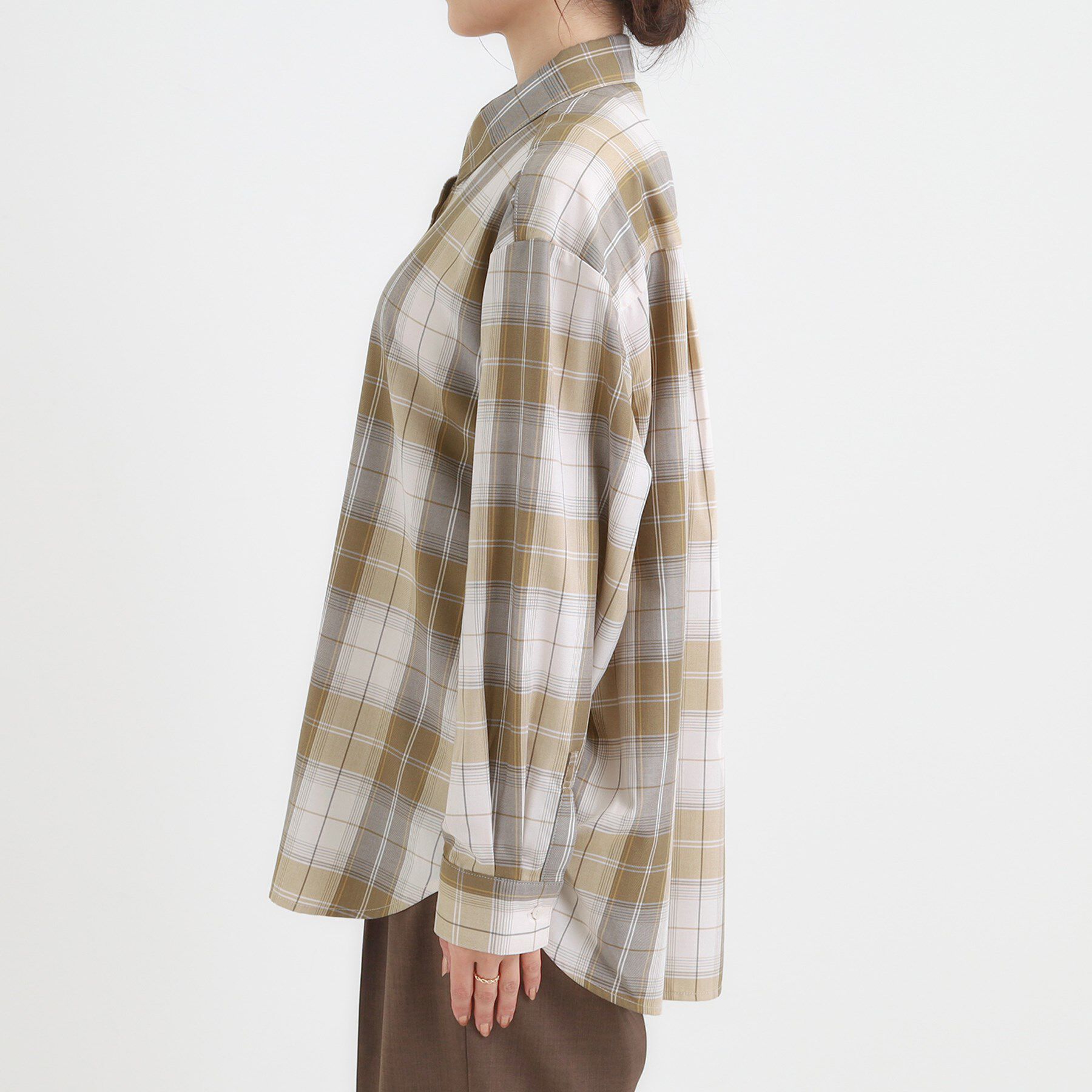 SHOO･LA･RUE「【洗濯機可/S-LL】程よいゆとりと抜け感 大人のチェックシャツ」|シャツ・ブラウス|