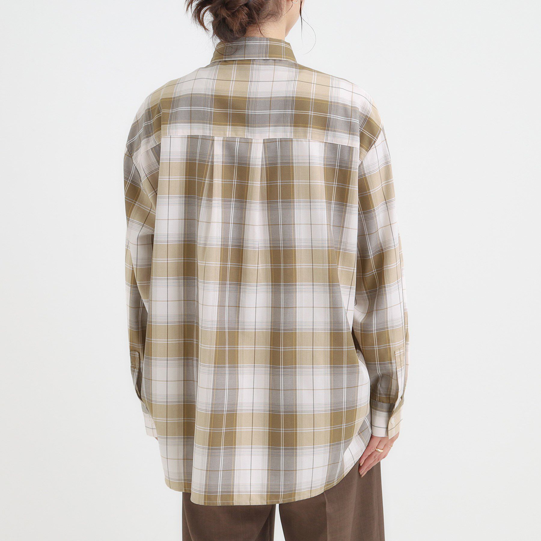 SHOO･LA･RUE「【洗濯機可/S-LL】程よいゆとりと抜け感 大人のチェックシャツ」|シャツ・ブラウス|