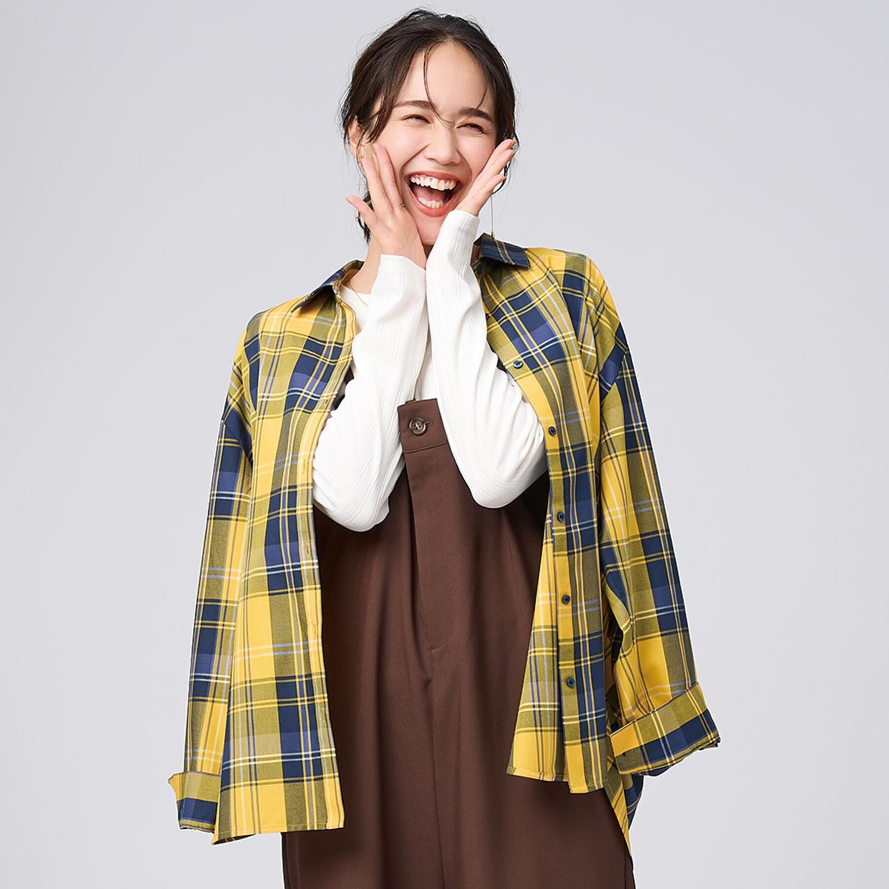 SHOO･LA･RUE「【洗濯機可/S-LL】程よいゆとりと抜け感 大人のチェックシャツ」|シャツ・ブラウス|