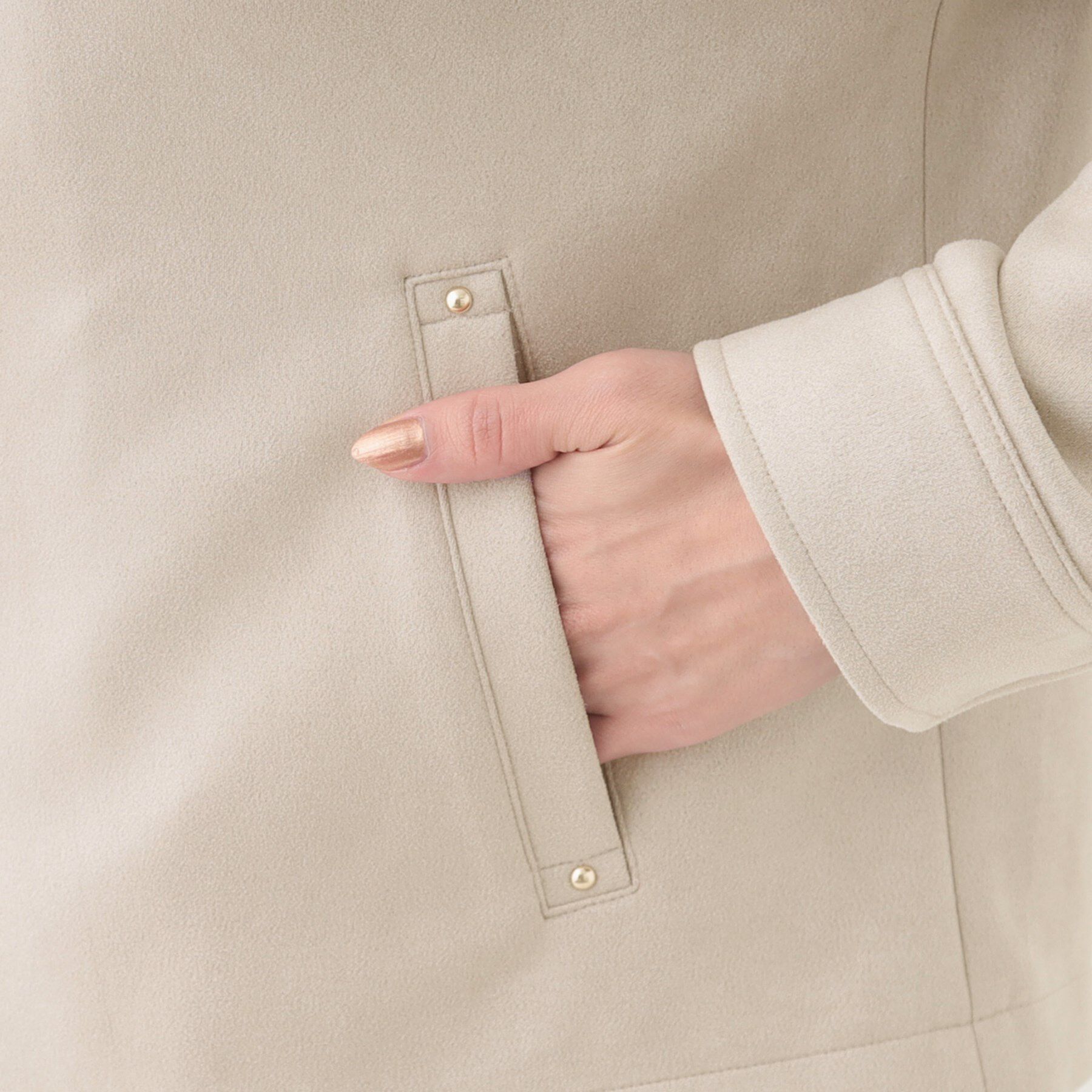 SHOO･LA･RUE「【S-LL】上品さを纏う やわらか フェイクスエードブルゾン」|ブルゾン・スタジャン|