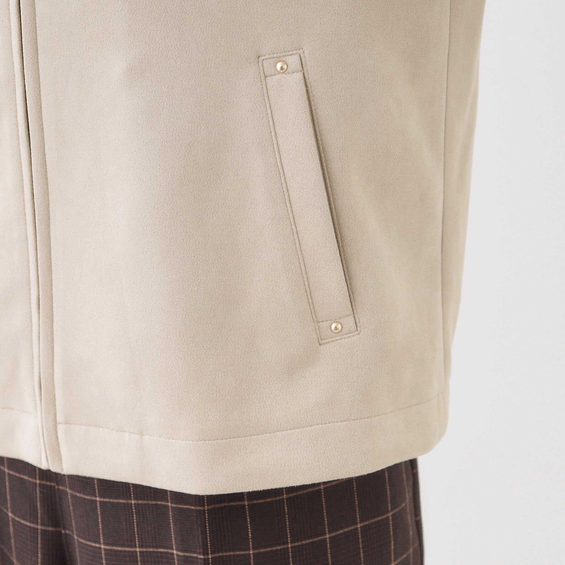 SHOO･LA･RUE「【S-LL】上品さを纏う やわらか フェイクスエードブルゾン」|ブルゾン・スタジャン|