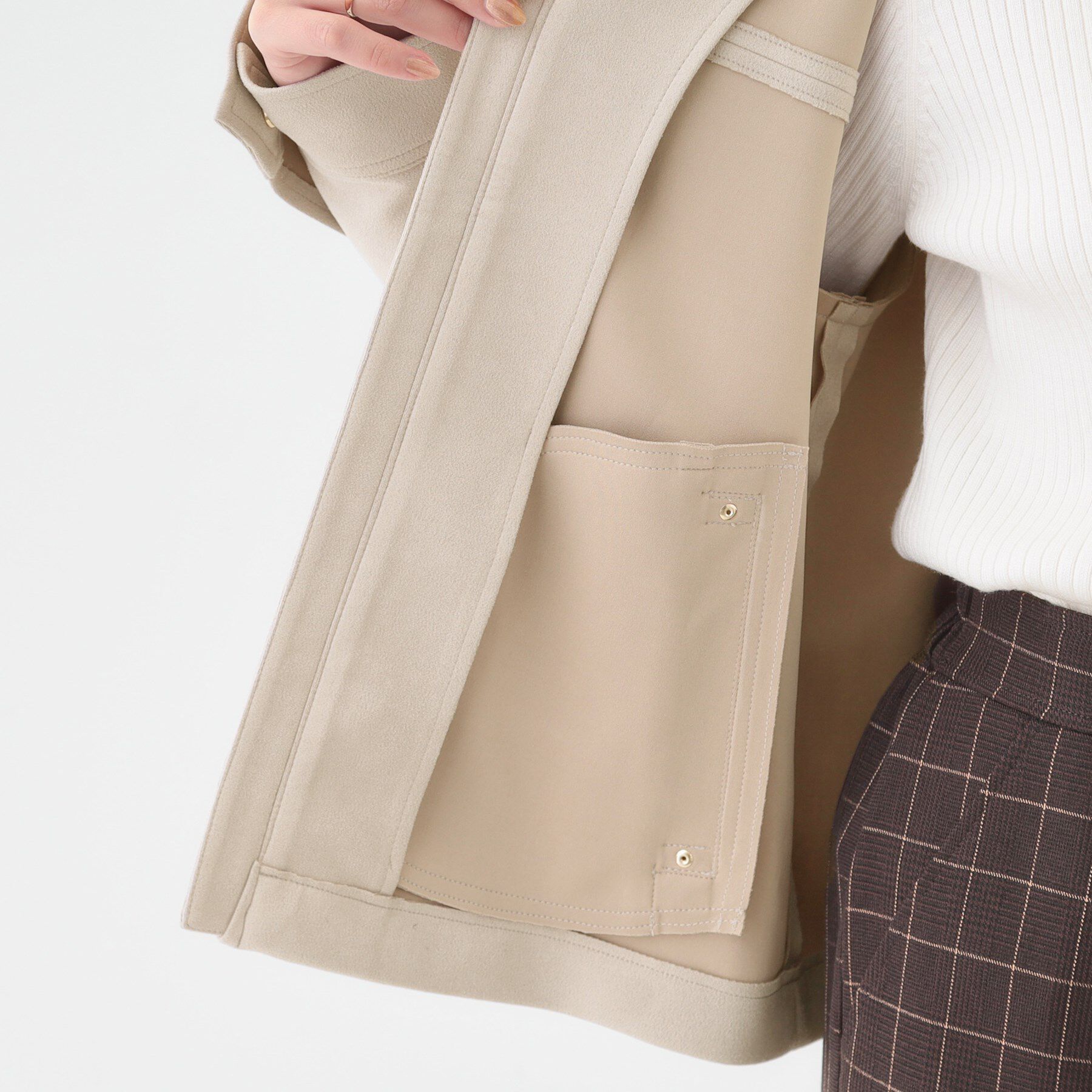 SHOO･LA･RUE「【S-LL】上品さを纏う やわらか フェイクスエードブルゾン」|ブルゾン・スタジャン|